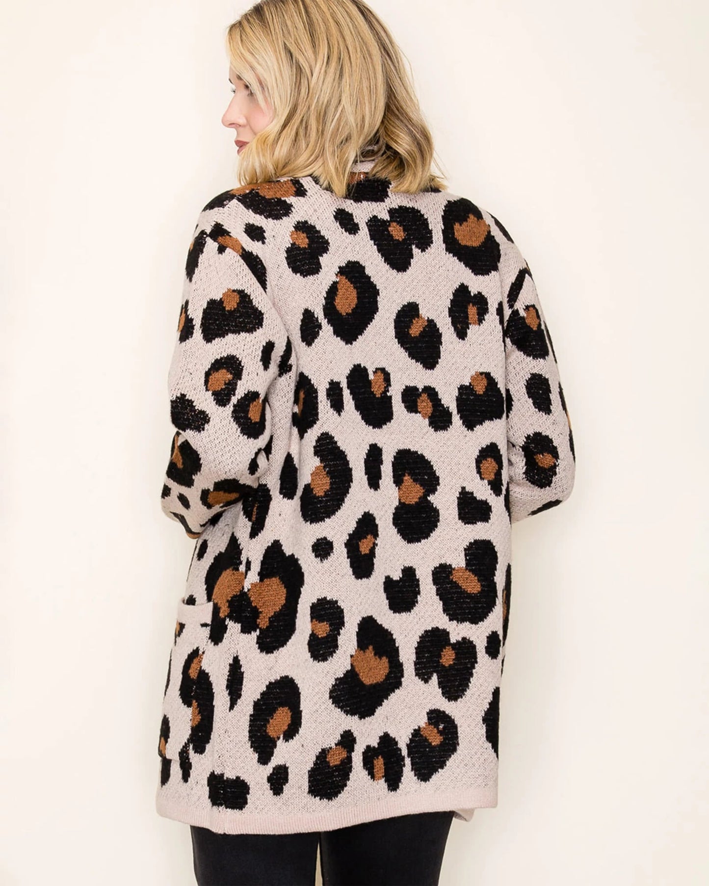 Open Front Leopard Cardigan