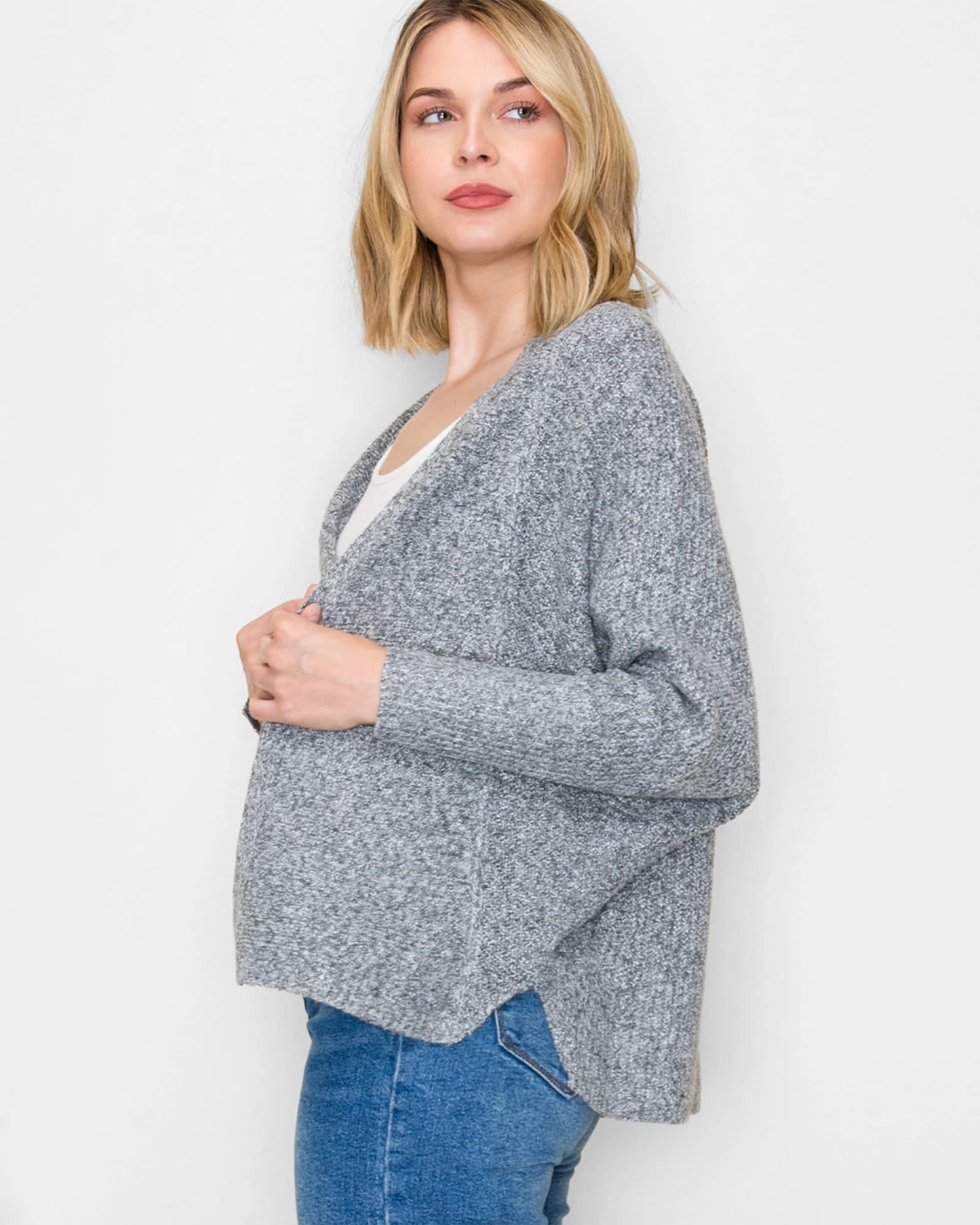 Cropped Dolman Sleeve Cardigan