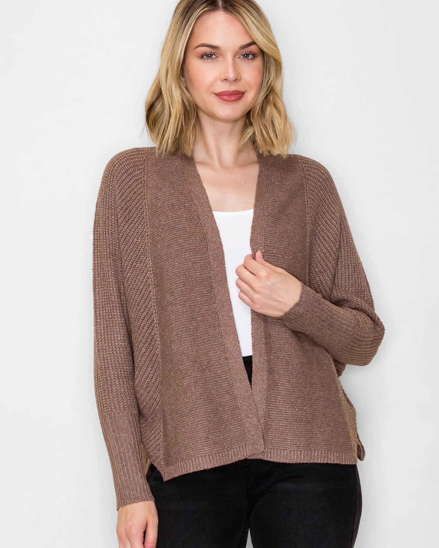Cropped Dolman Sleeve Cardigan