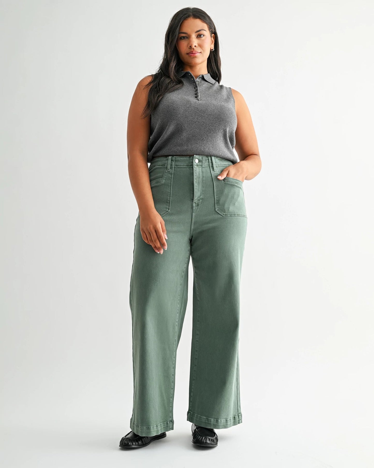 Plus Size High Rise Wide Leg