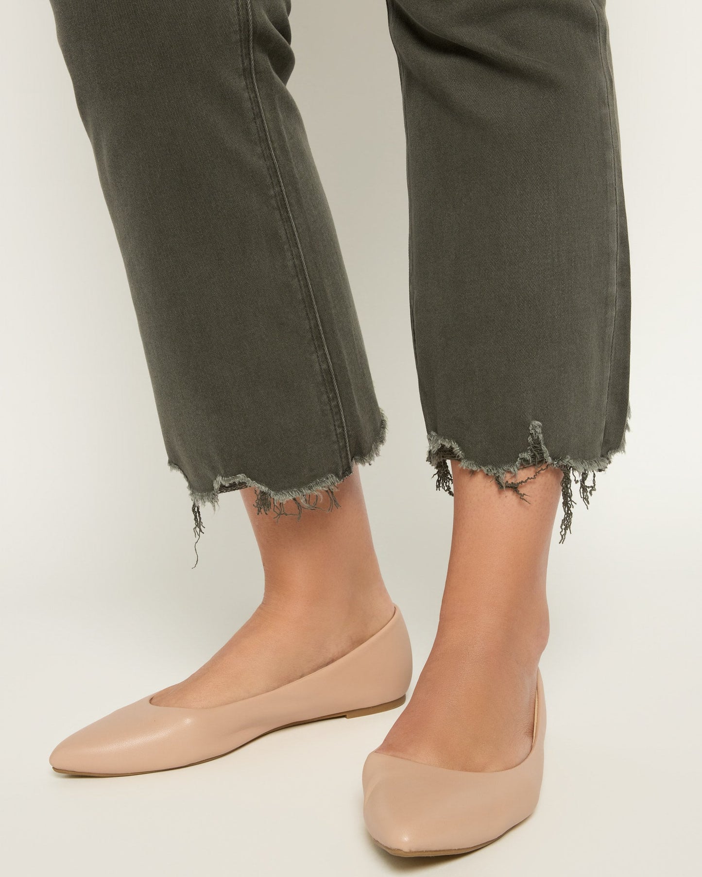 Plus Size High Rise Distressed Hem Flare
