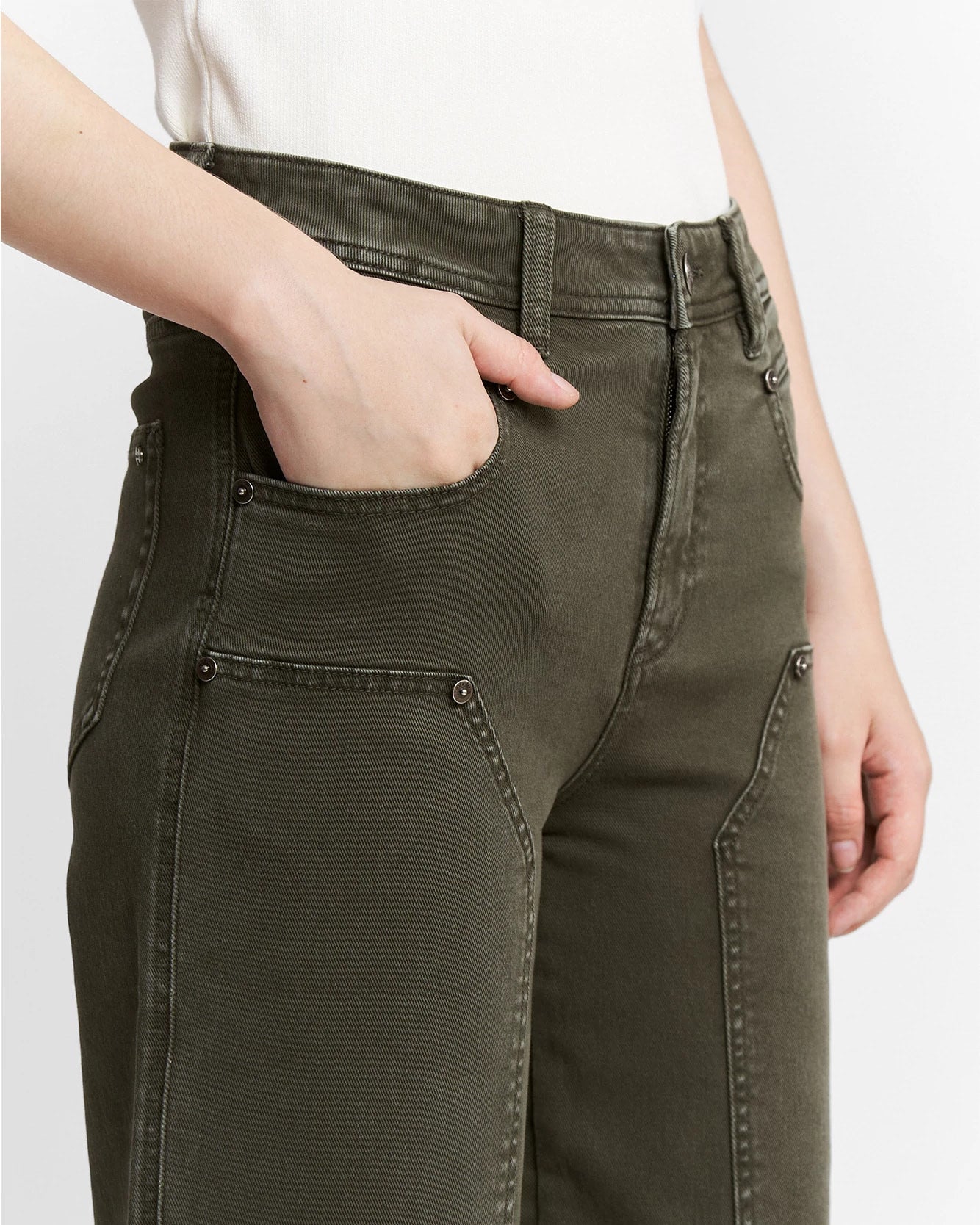 High Rise Straight Barrel Leg Jean