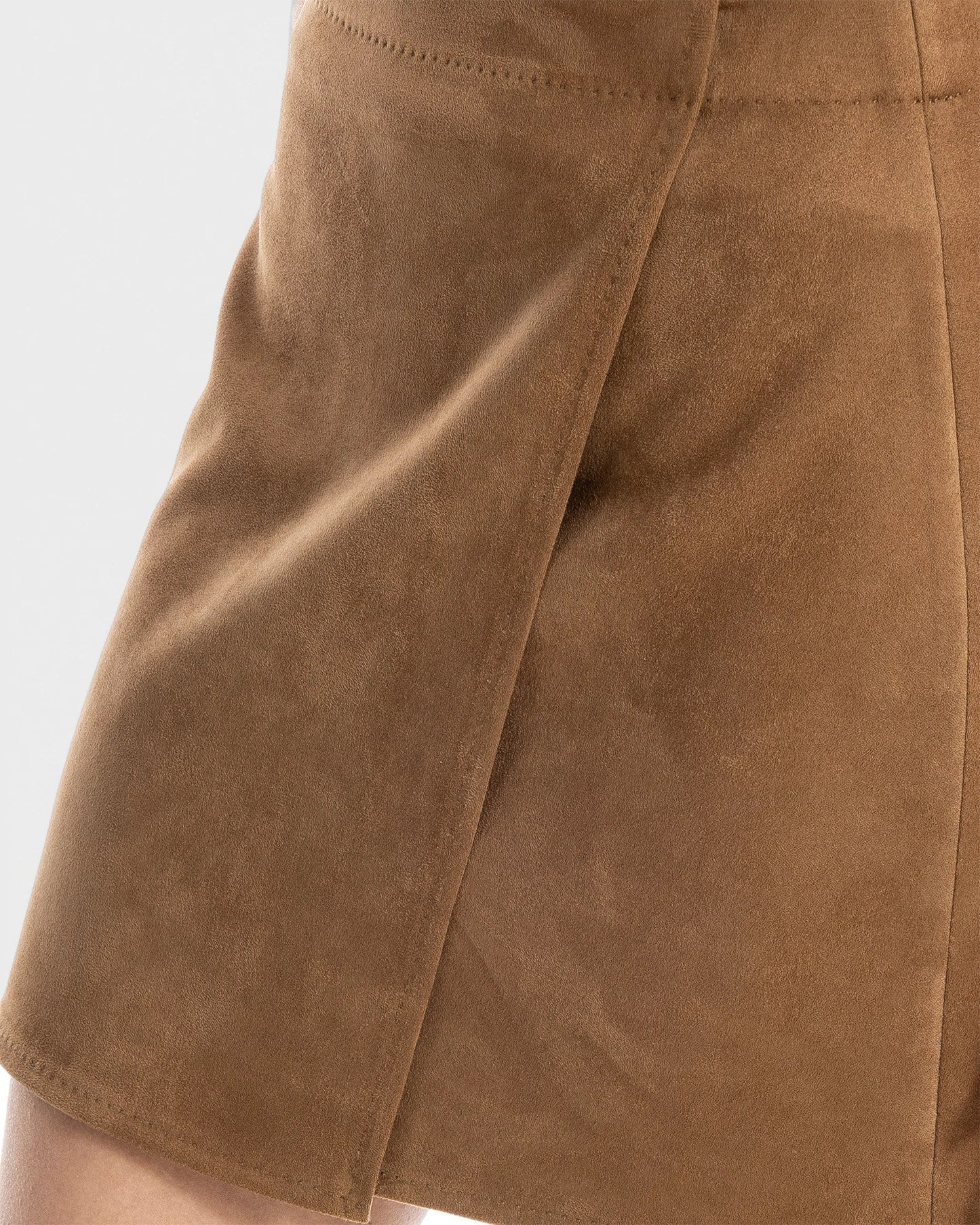 Vegan Suede Faux Wrap Skirt
