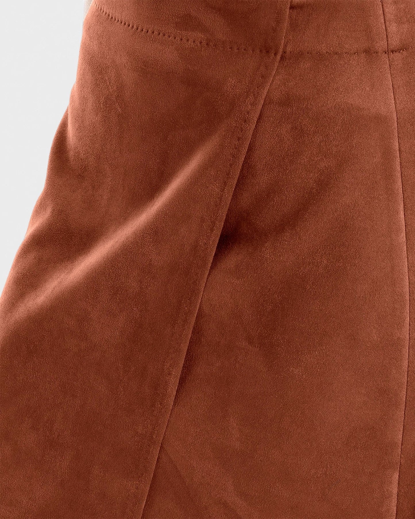 Vegan Suede Faux Wrap Skirt