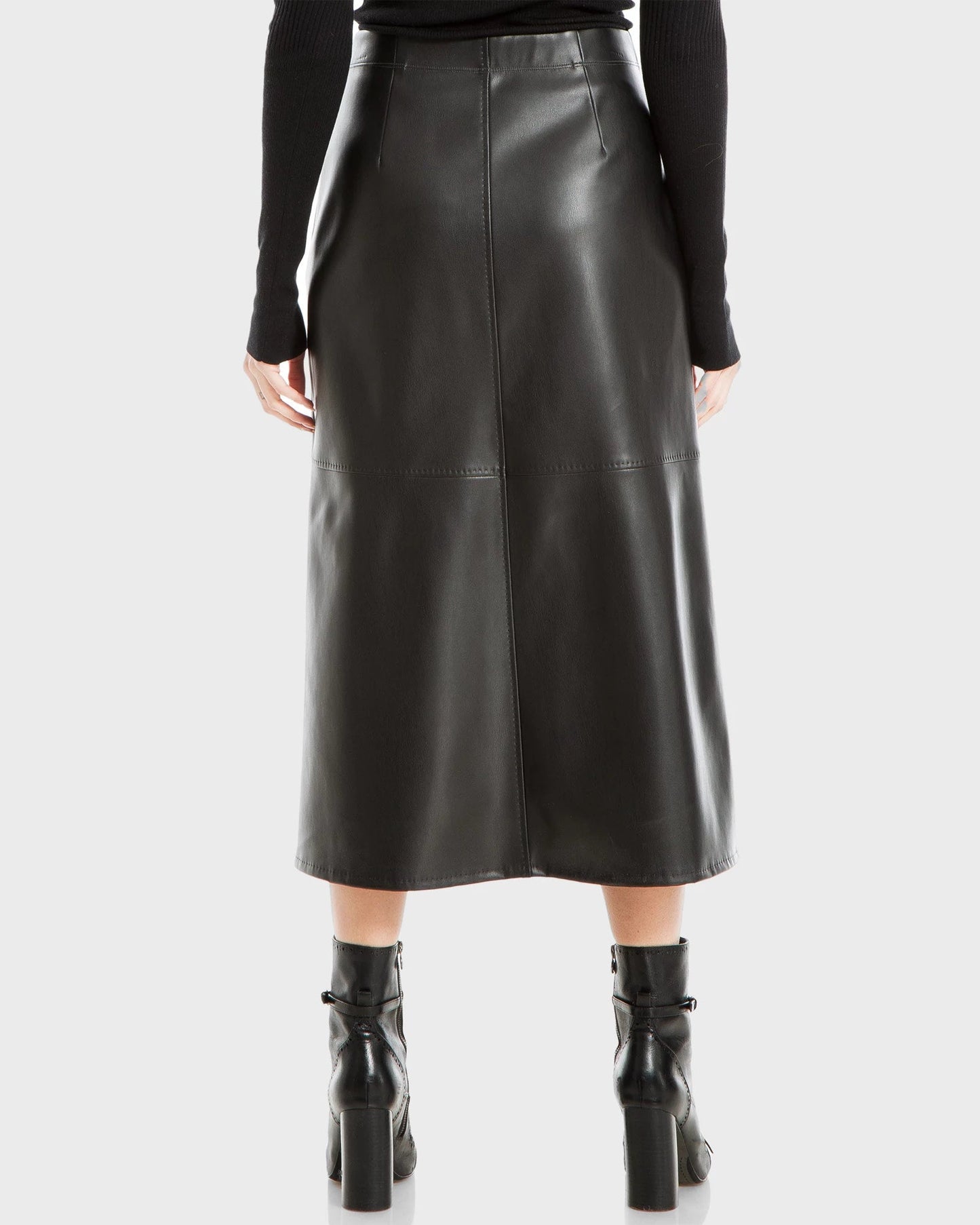 Vegan Leather Midi Skirt
