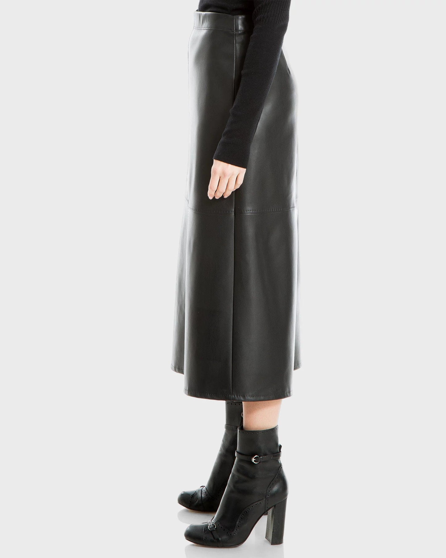 Vegan Leather Midi Skirt