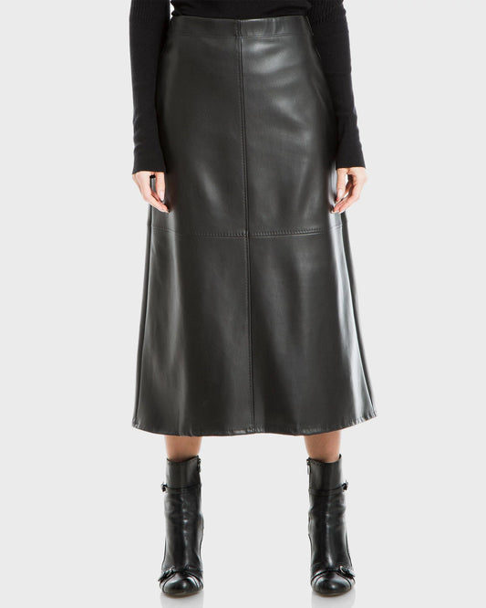 Vegan Leather Midi Skirt