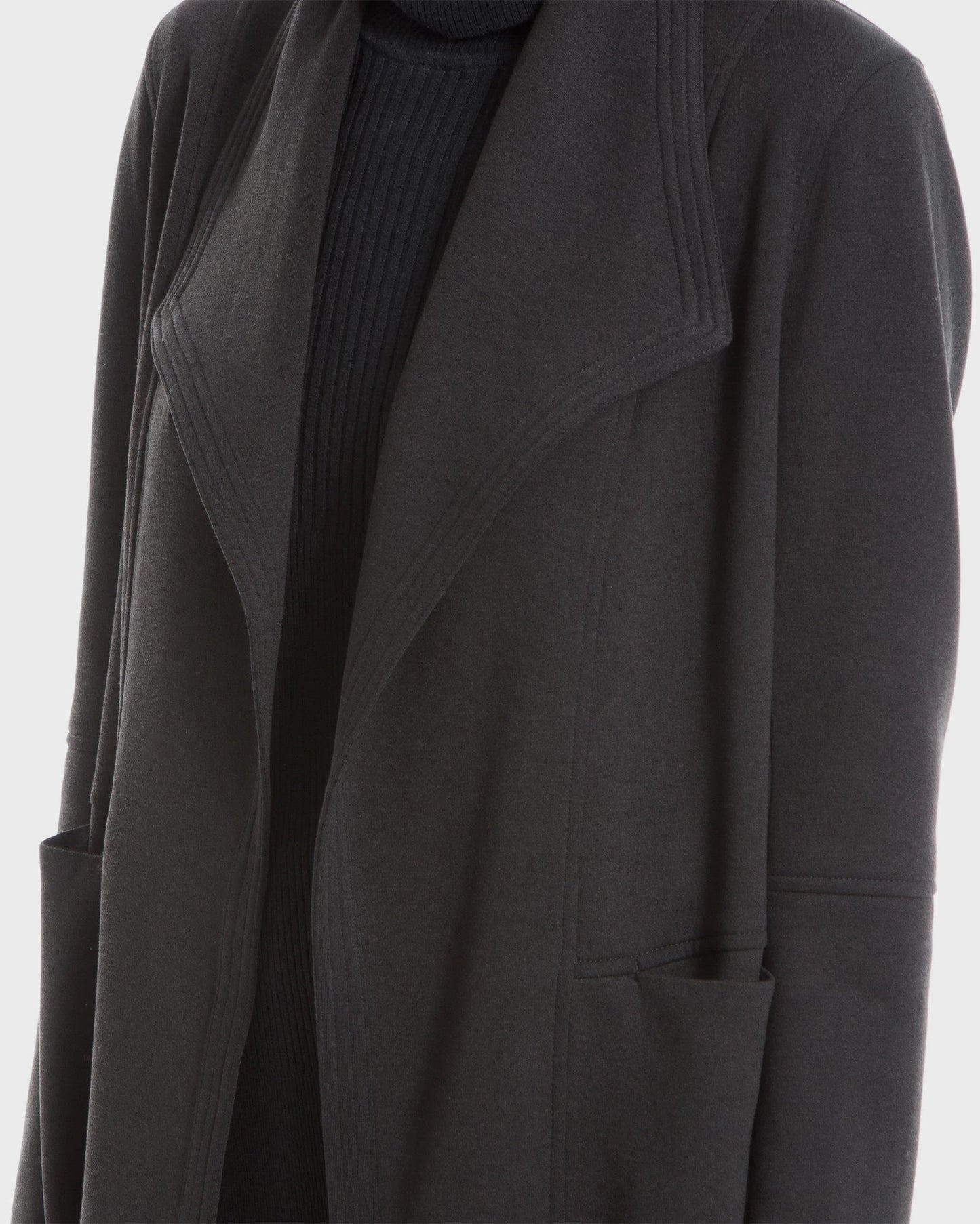 Scuba Knit Drape Front Jacket