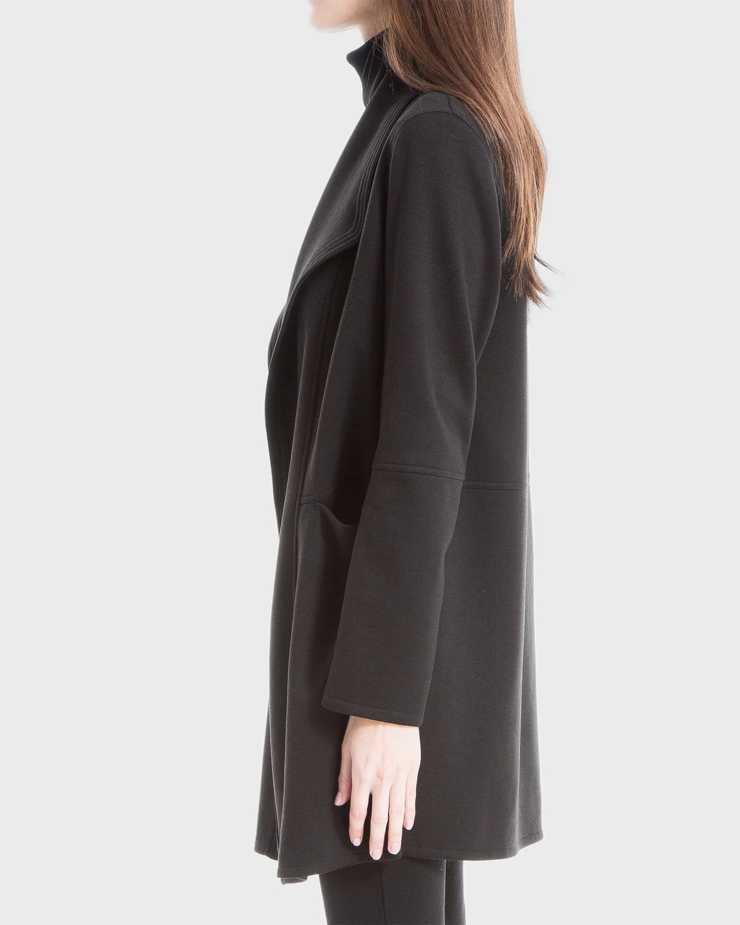 Scuba Knit Drape Front Jacket