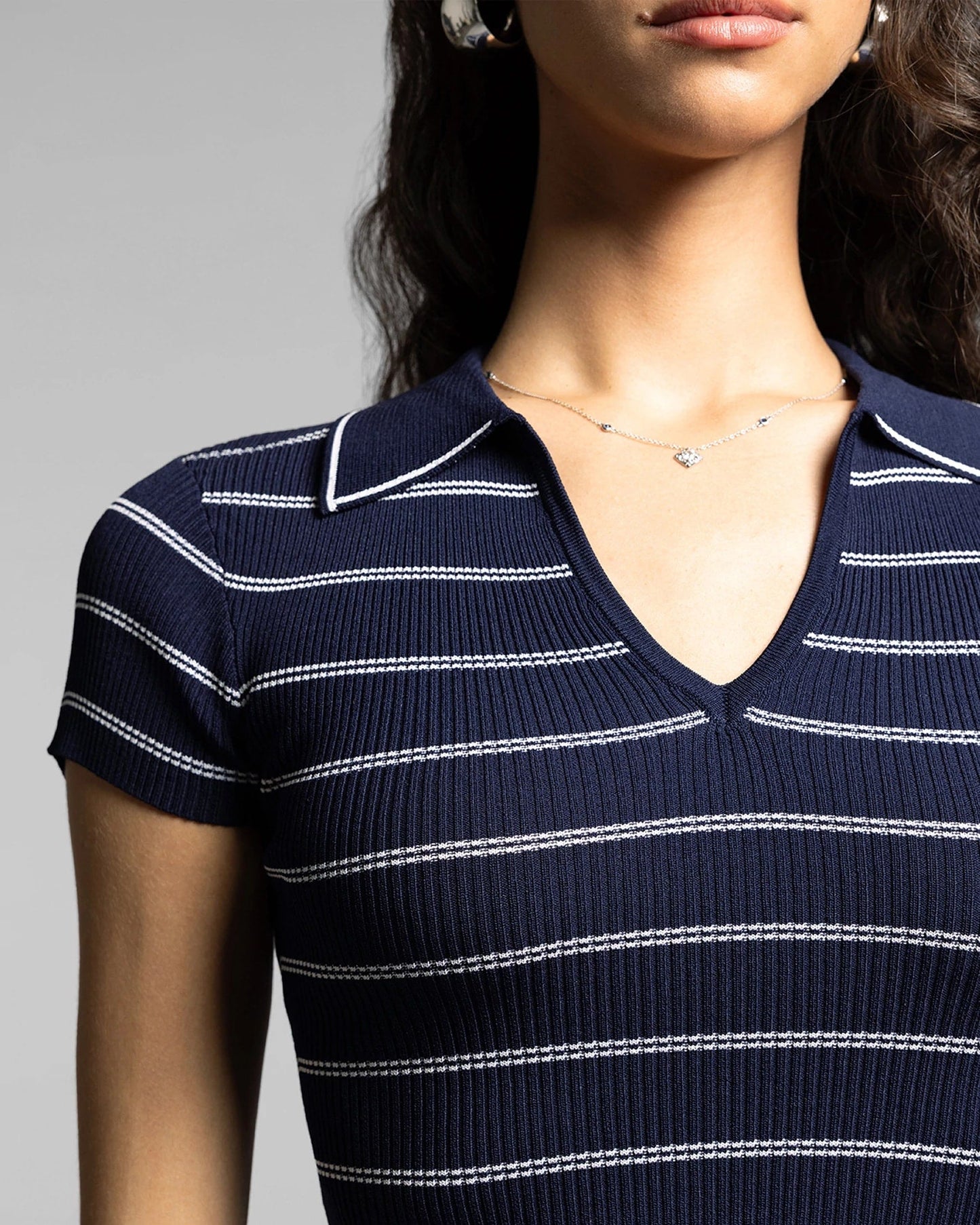 Fontella Stripe Polo Top