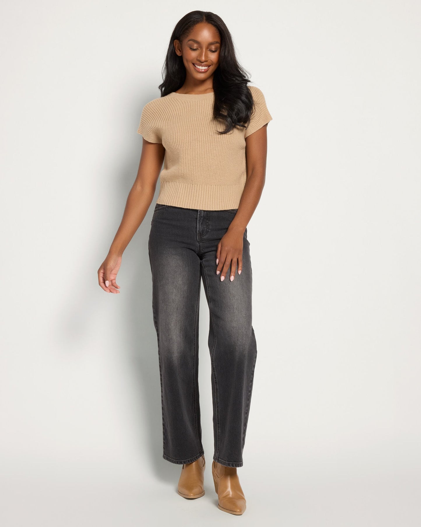 Short Sleeve Twist Back Pullover
