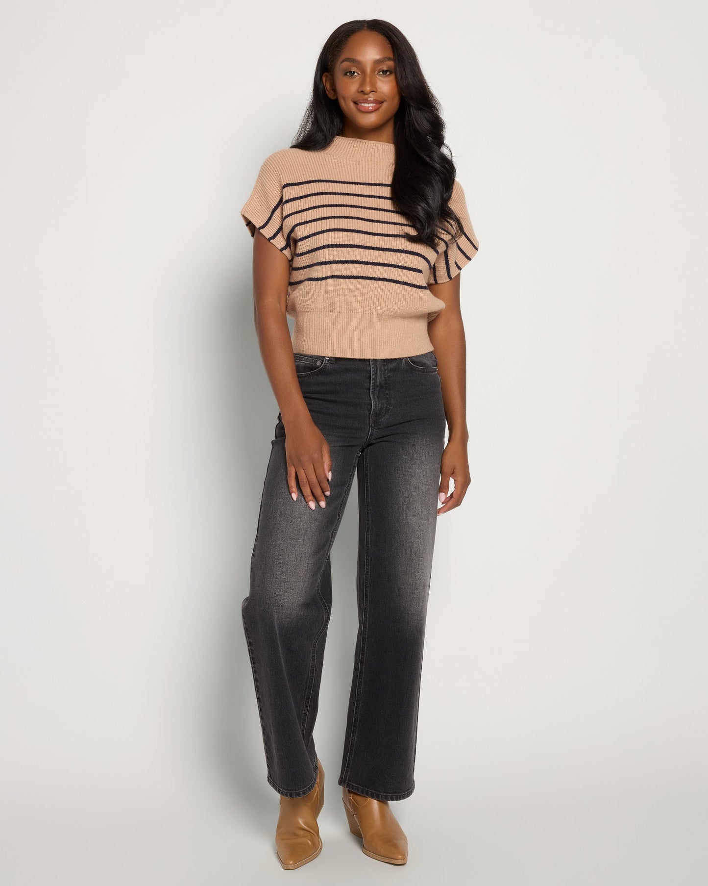 Short Sleeve Stripe Pullover