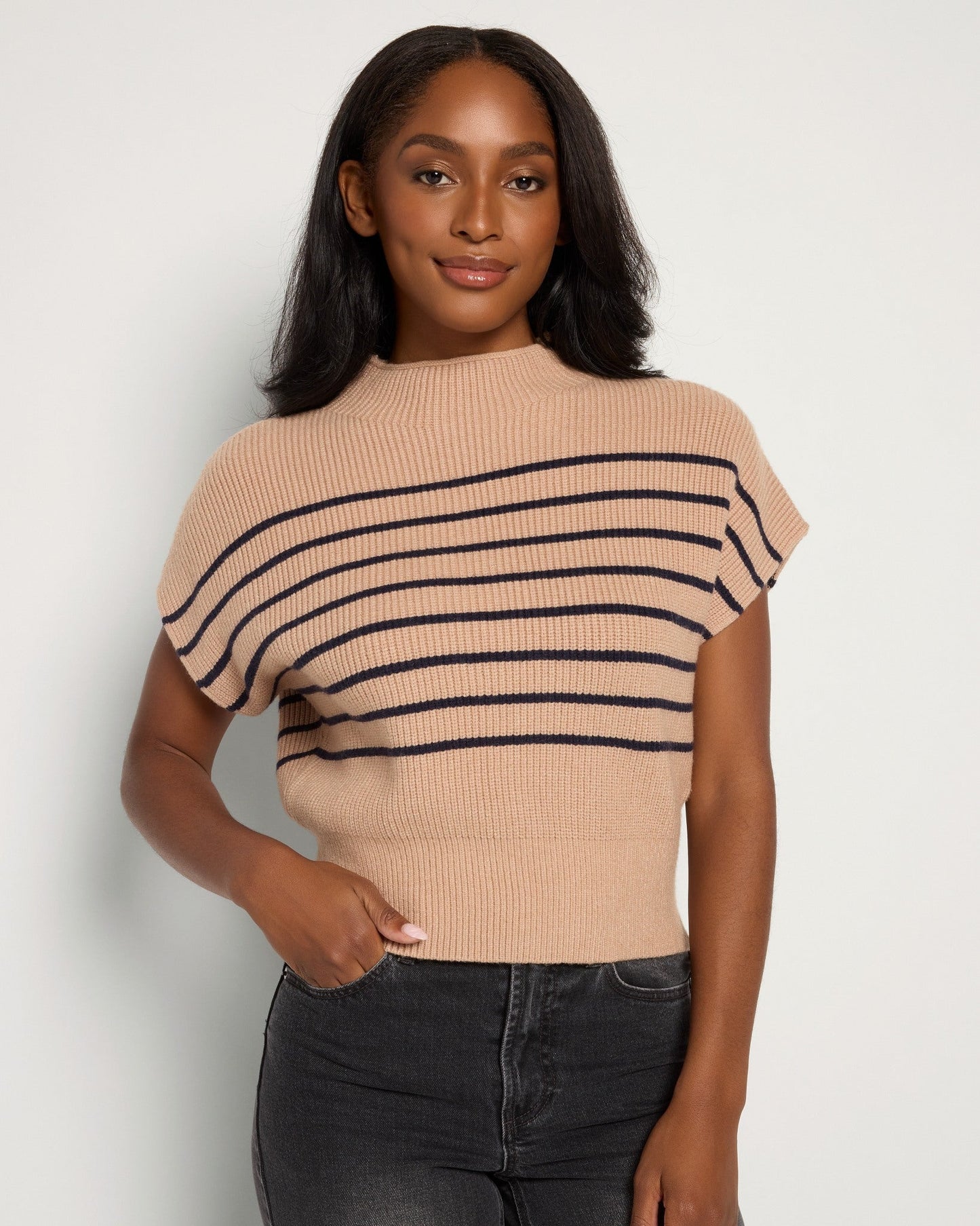 Short Sleeve Stripe Pullover