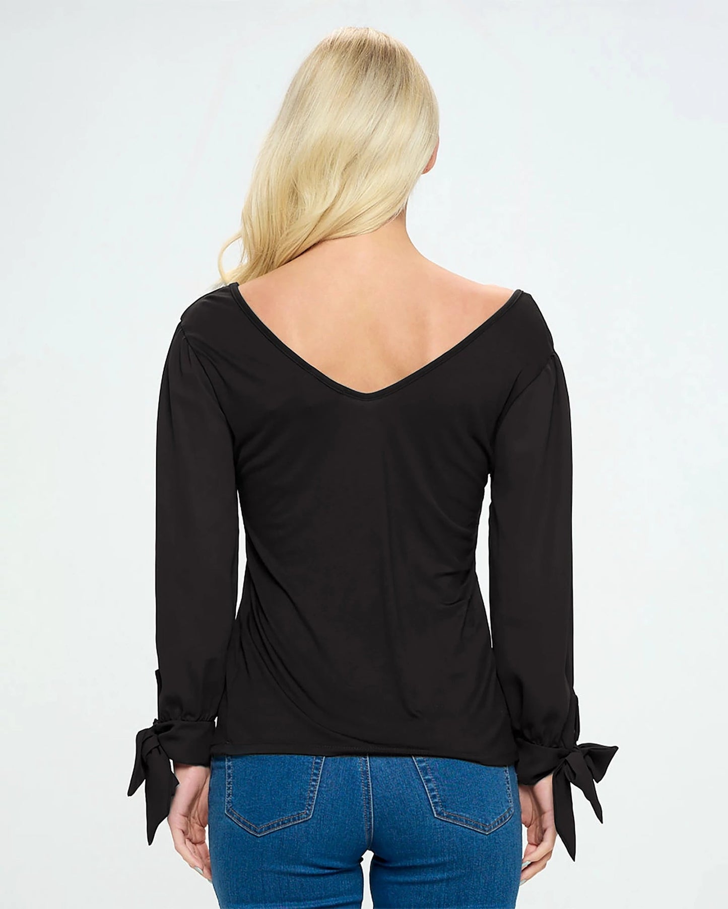Knit Top with Woven Sleeve