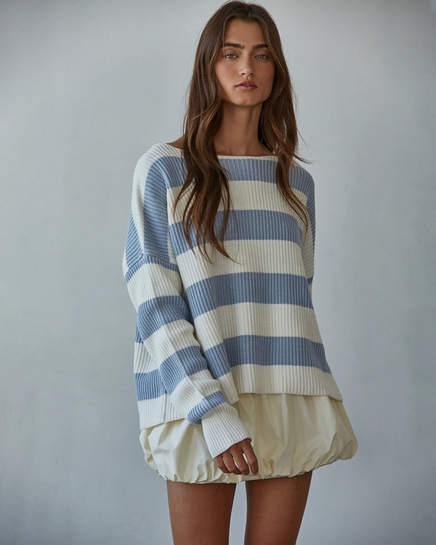 Striped Drop Shoulder Pullover