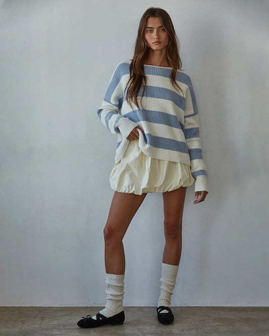 Striped Drop Shoulder Pullover