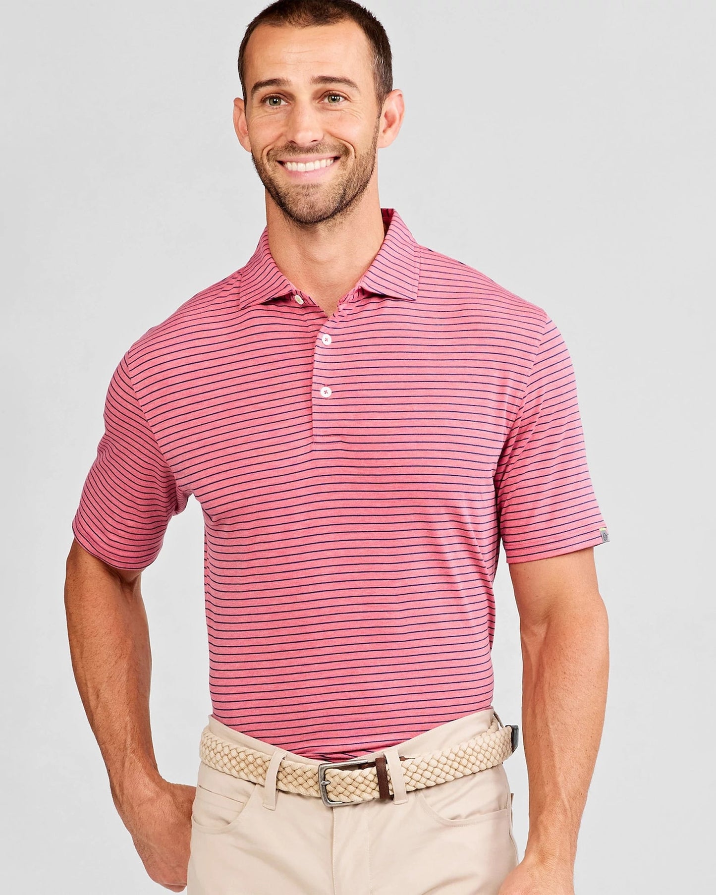 Cloud Lightweight Stripe Polo