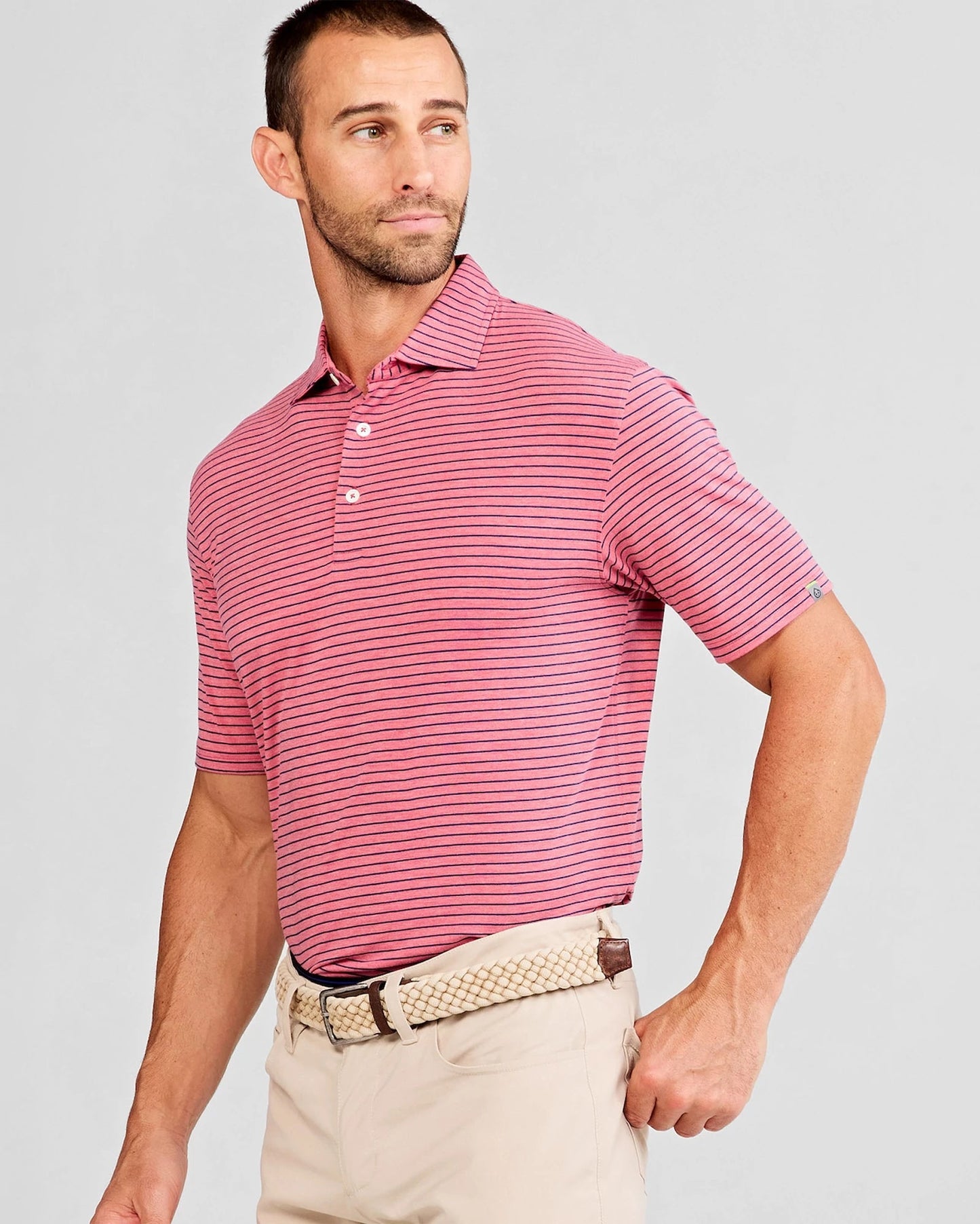 Cloud Lightweight Stripe Polo