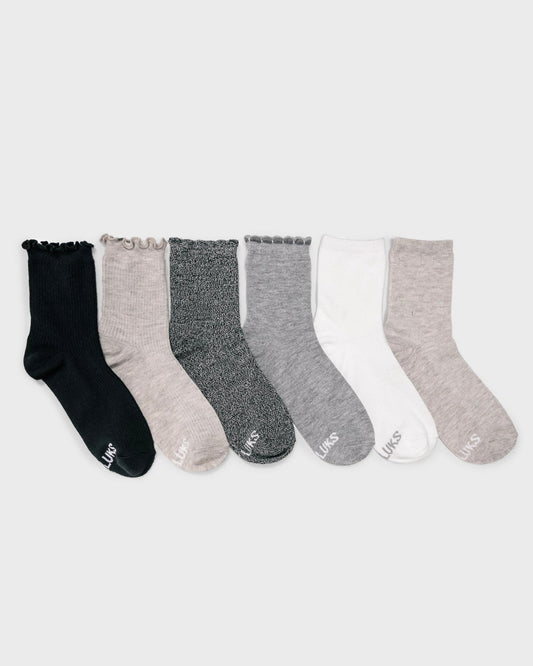4.5" Whisper Soft Crew Sock 6 Pack