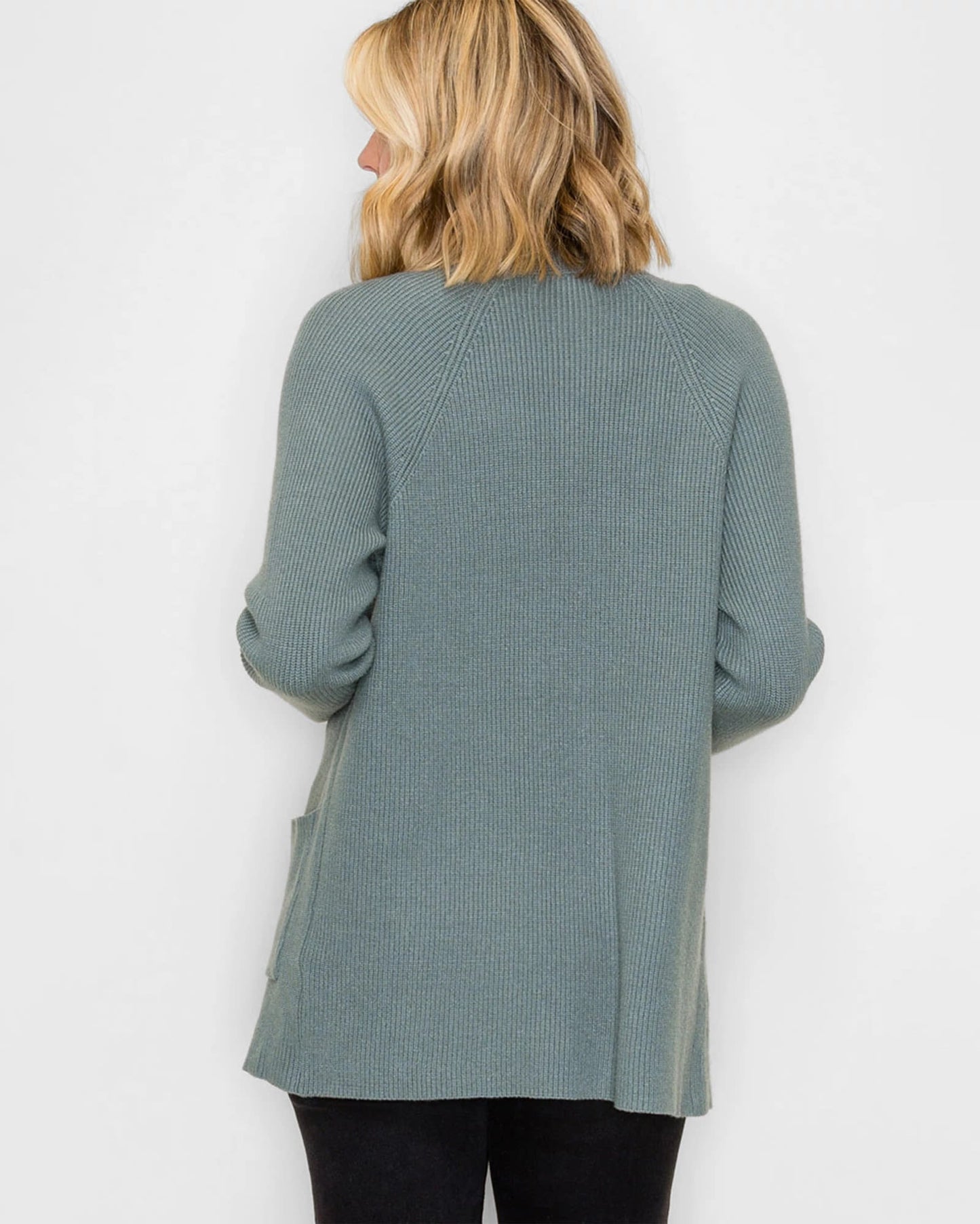 Open Front Ribbed Sweater Cardigan