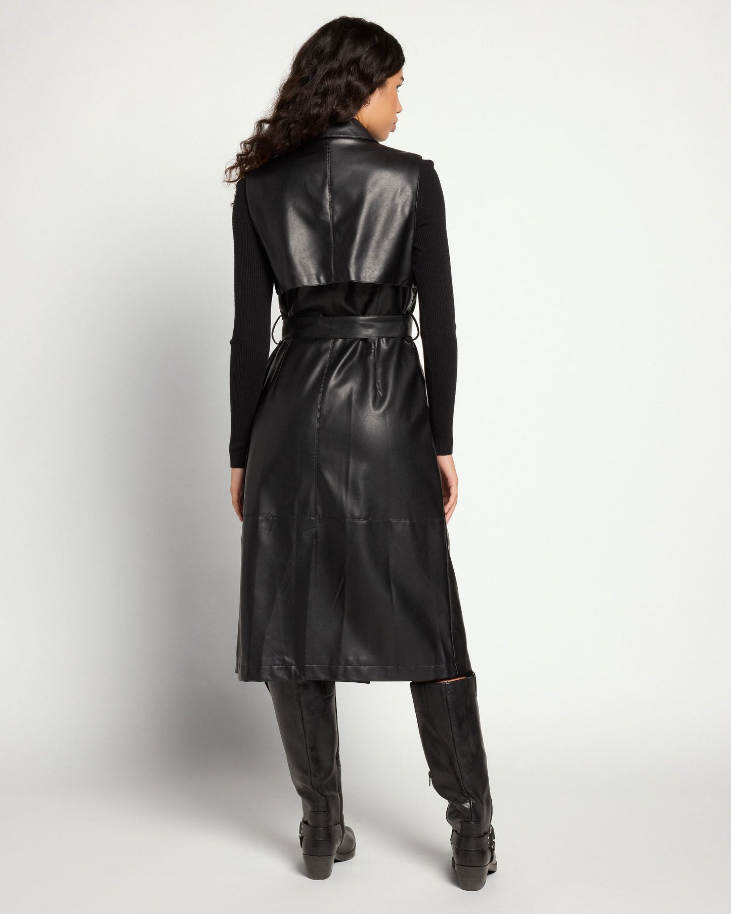 Vegan Leather Trench Vest