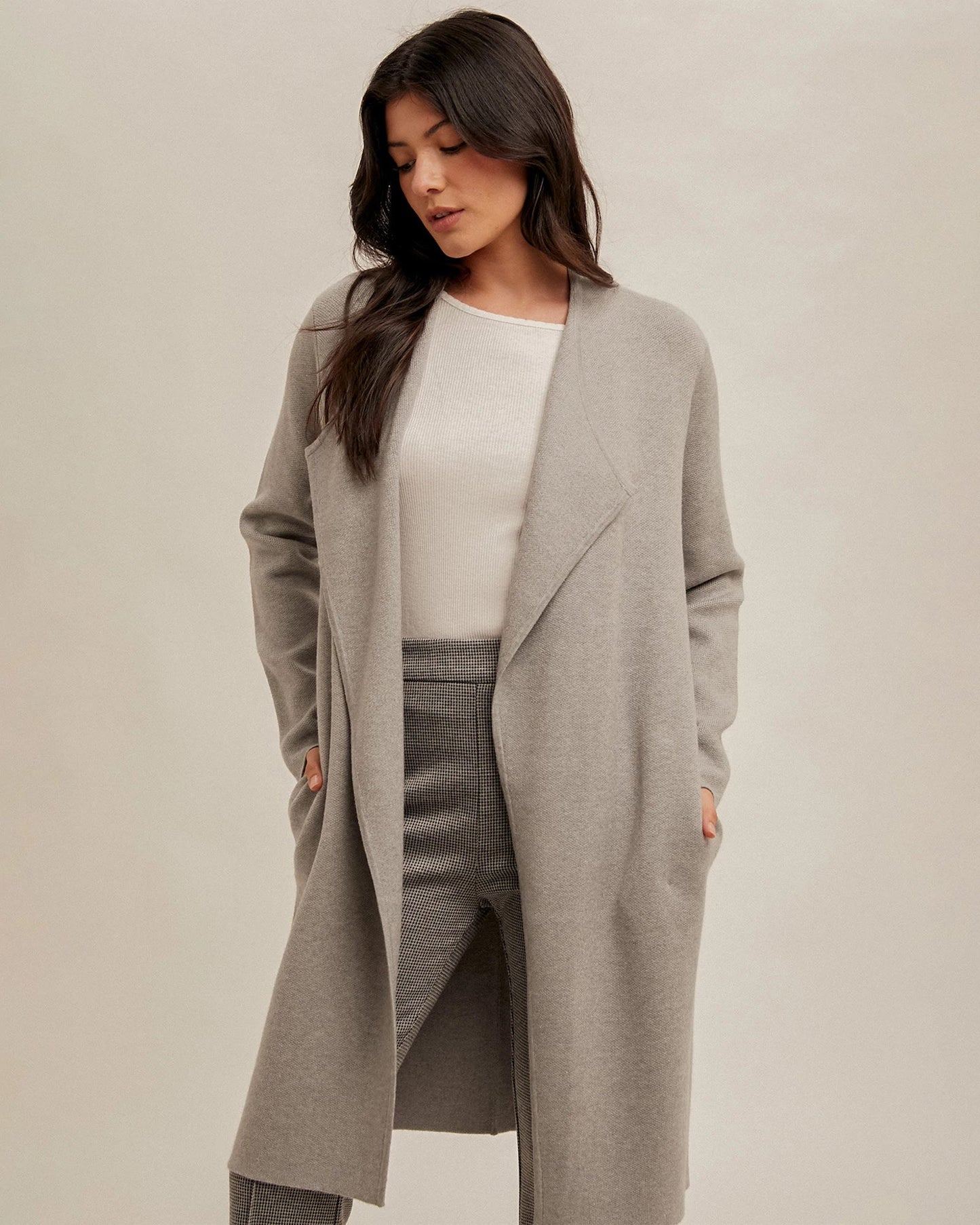 Draped Collar Coatigan