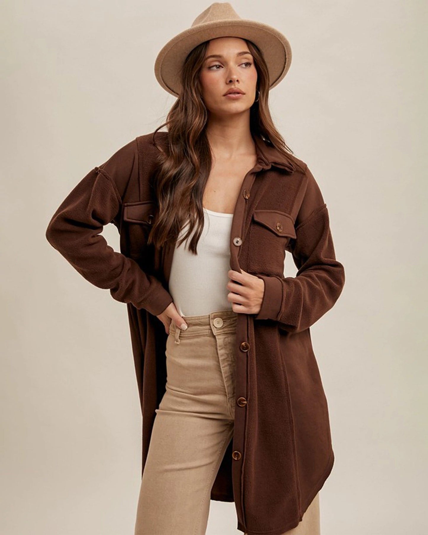 Fleece Longline Shacket
