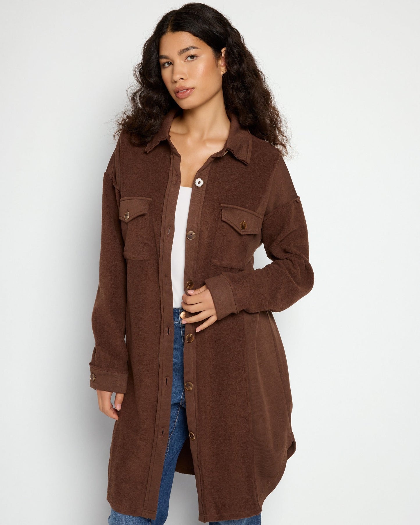 Fleece Longline Shacket