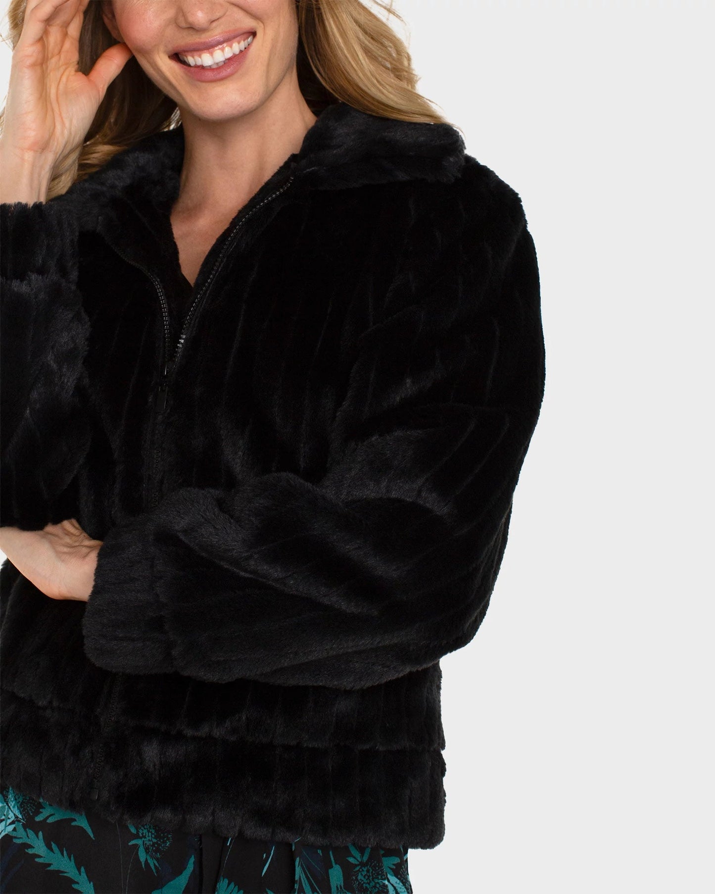 Zip Up Faux Fur Jacket