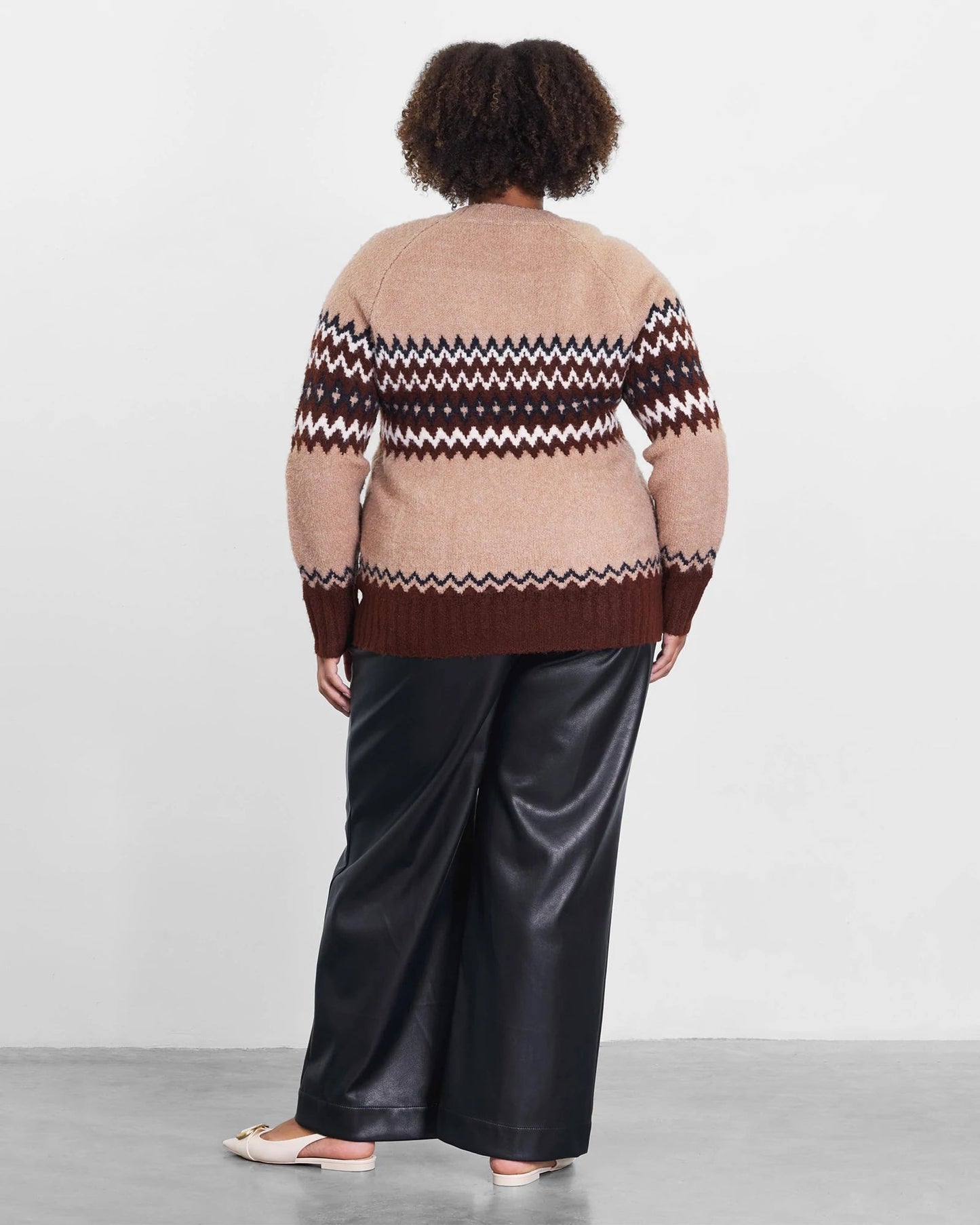 Plus Size Fair Isle Crew Neck Sweater