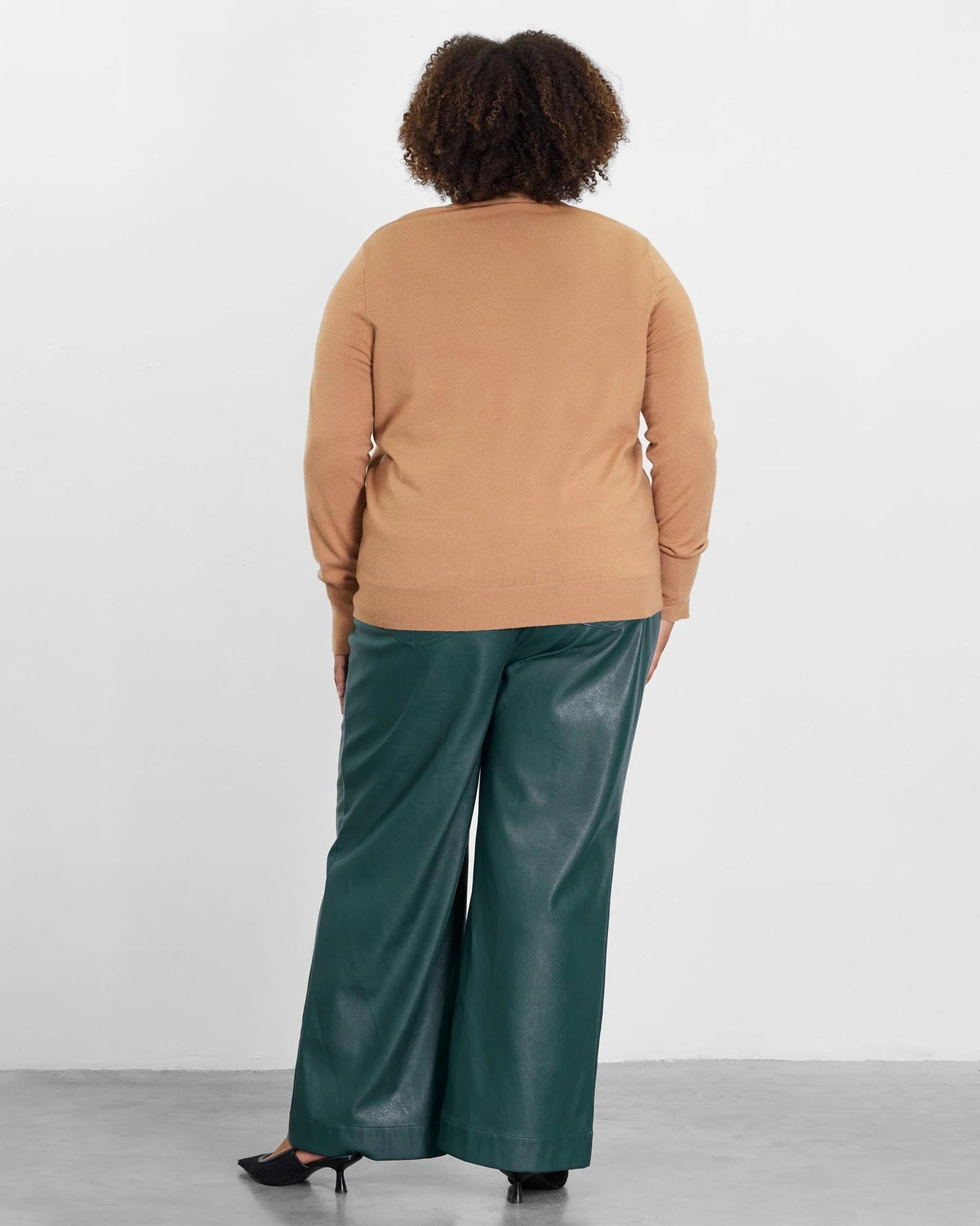 Plus Size Button Shoulder Turtleneck Sweater