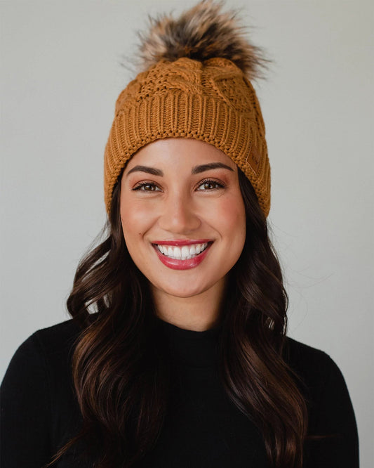 Cable Knit Pom Hat