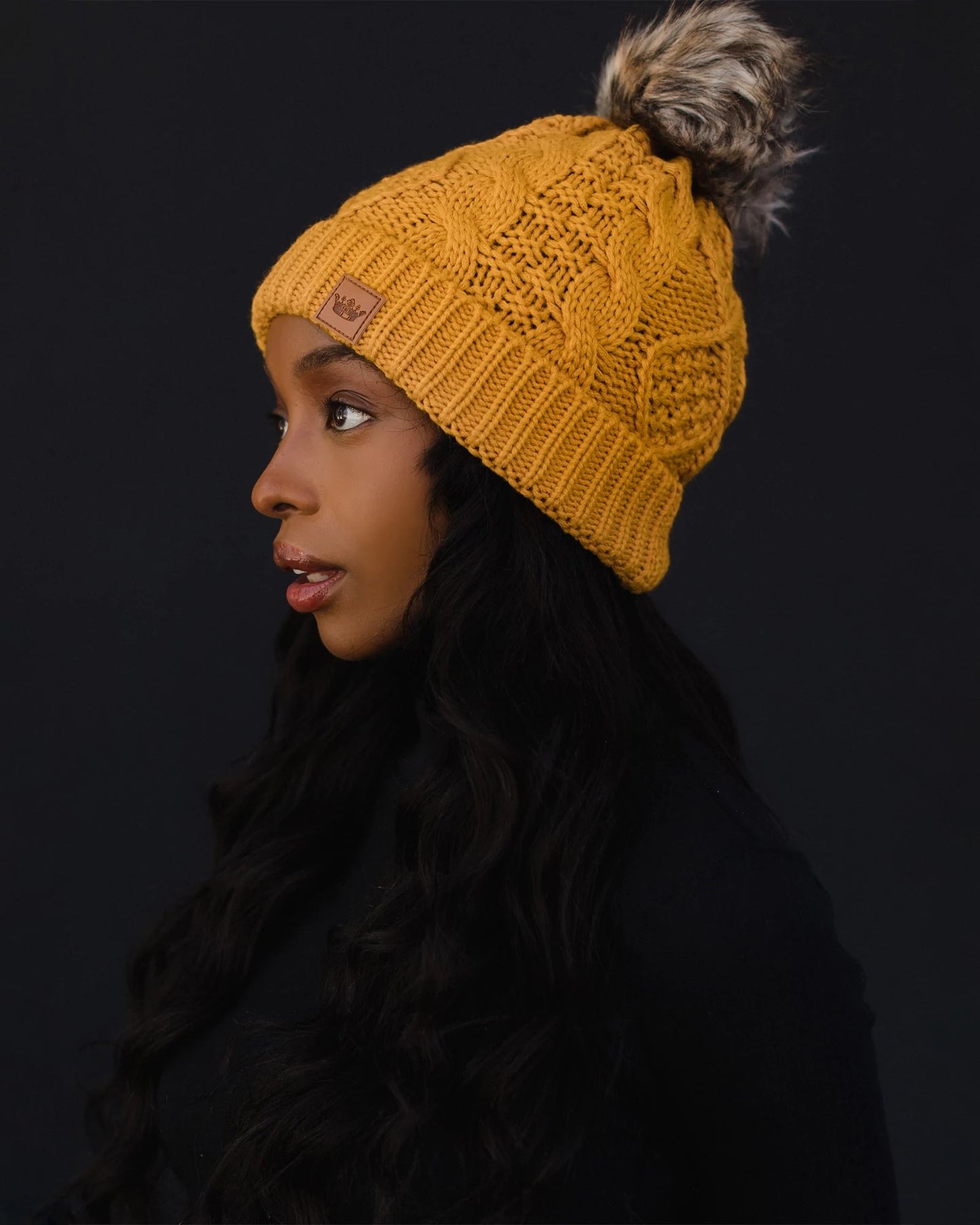 Cable Knit Pom Hat