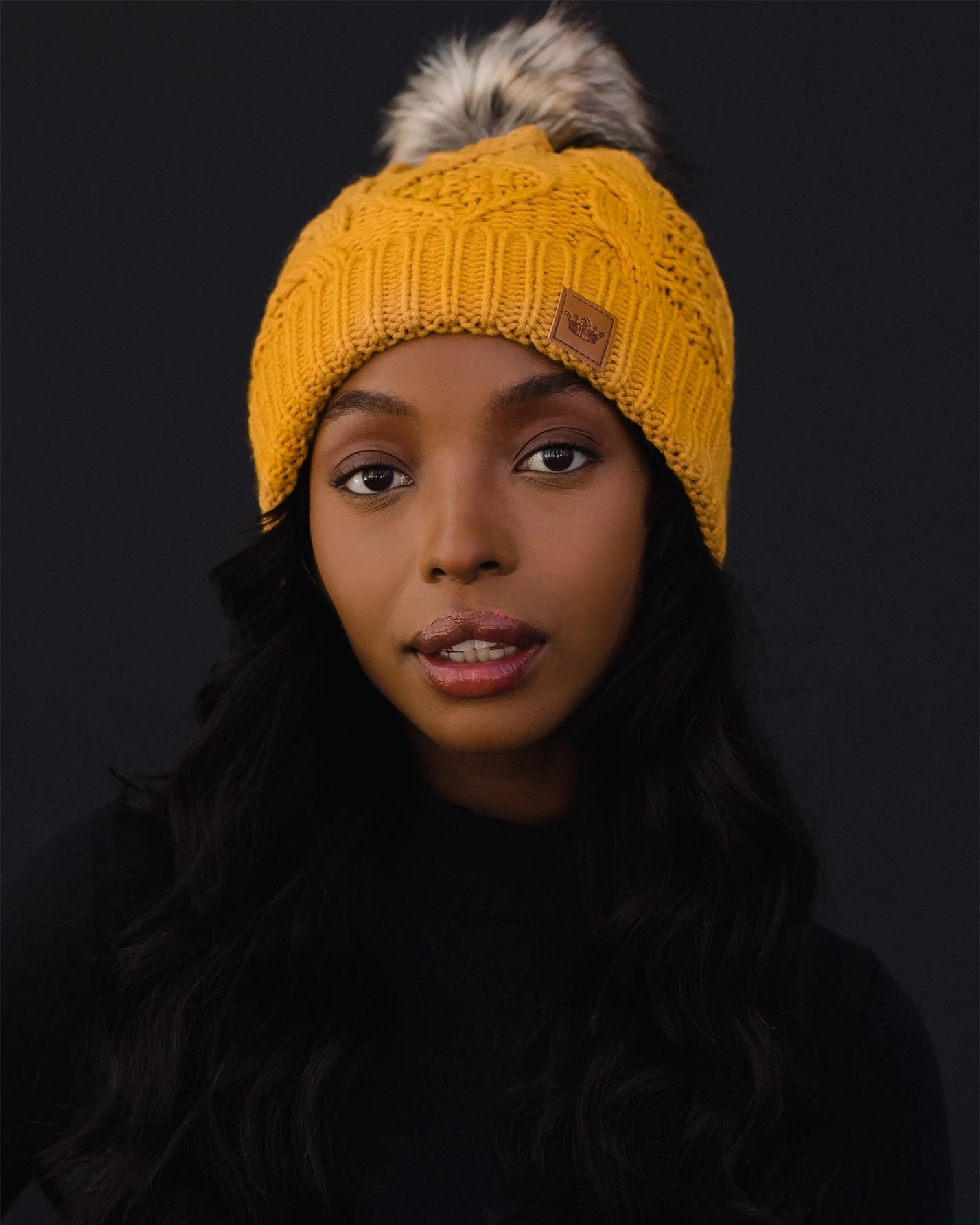 Cable Knit Pom Hat