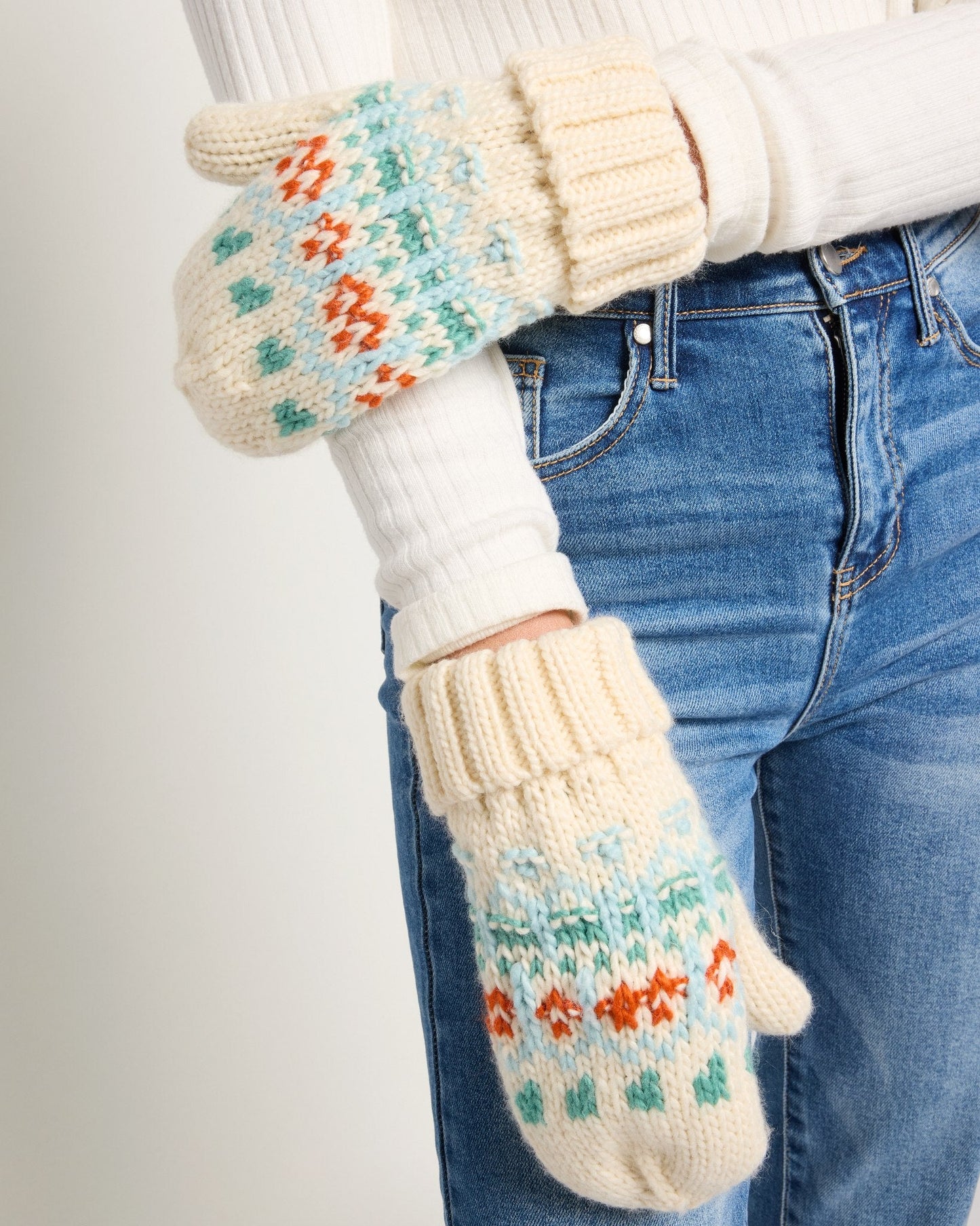 Fleece Lined Patterned Mittens