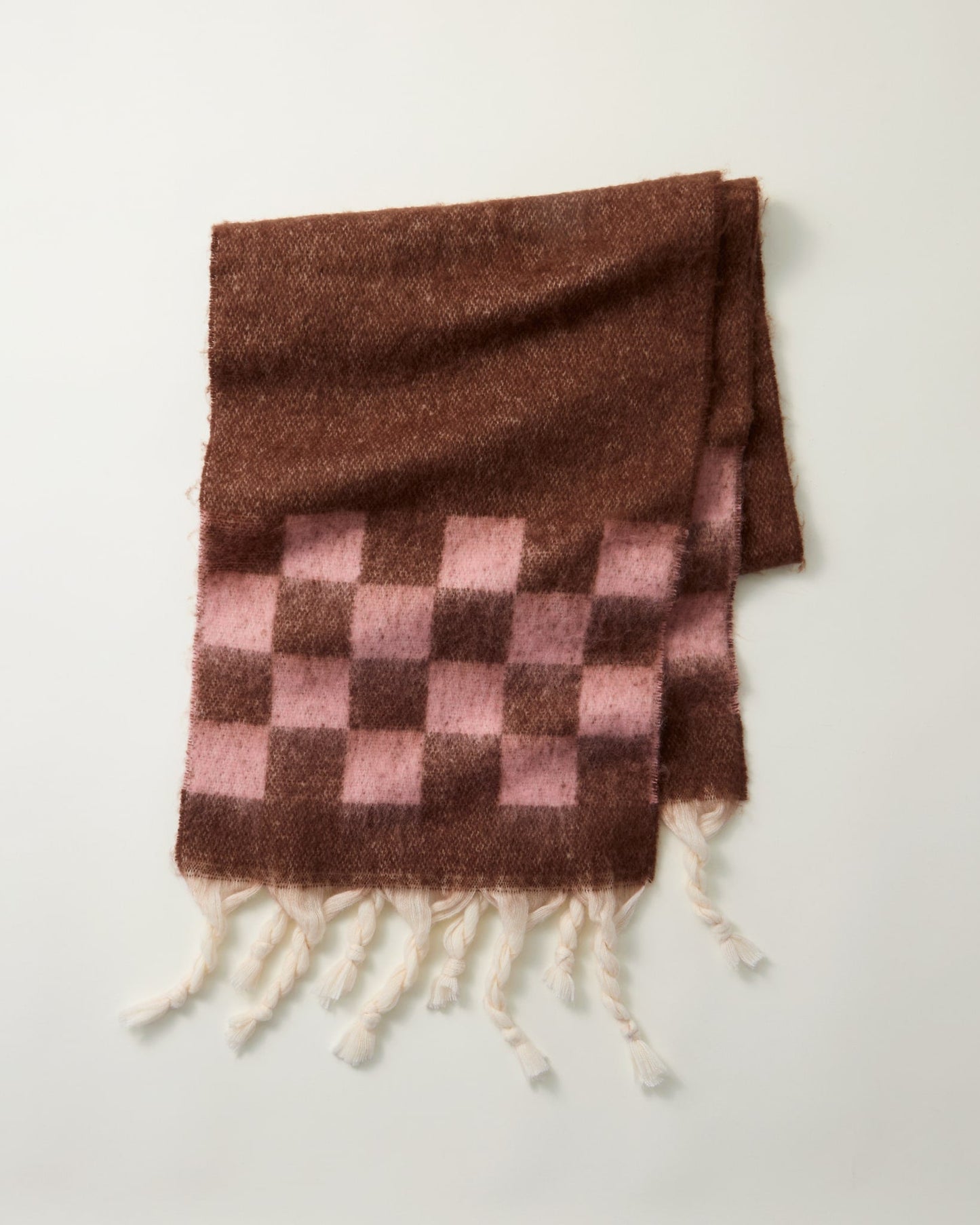 Cozy Chunky Plaid Fringe Scarf
