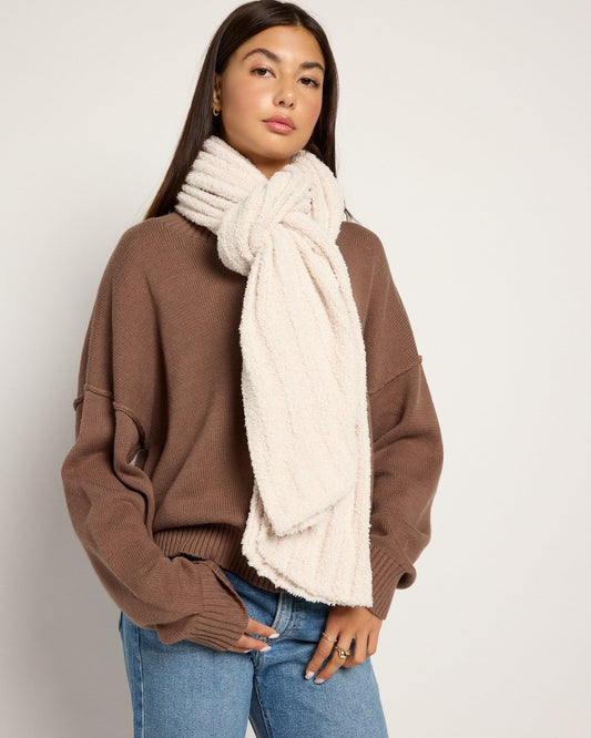 Ultra Soft Boucle Vertical Knit Scarf