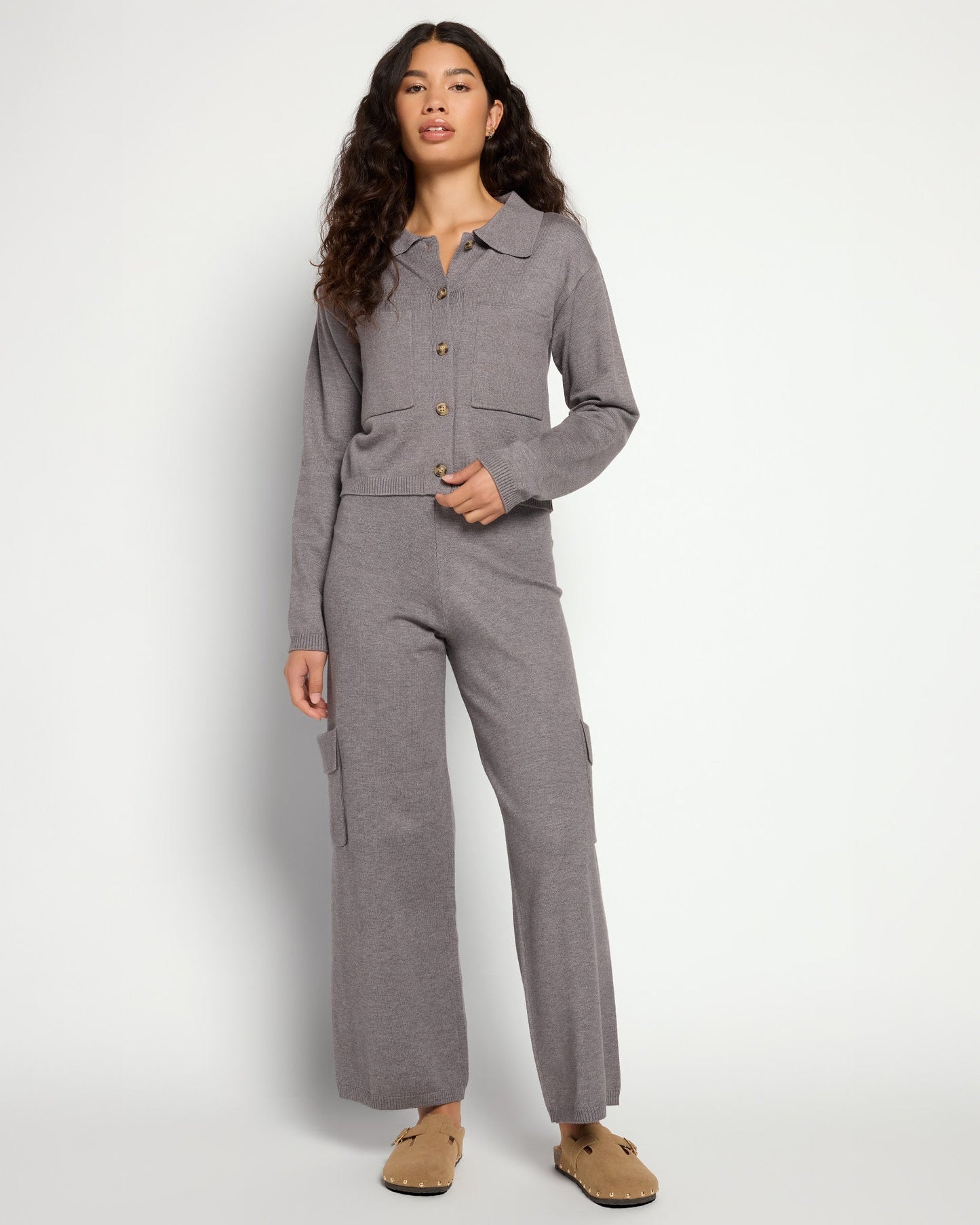 Sweater Knit Cargo Pant