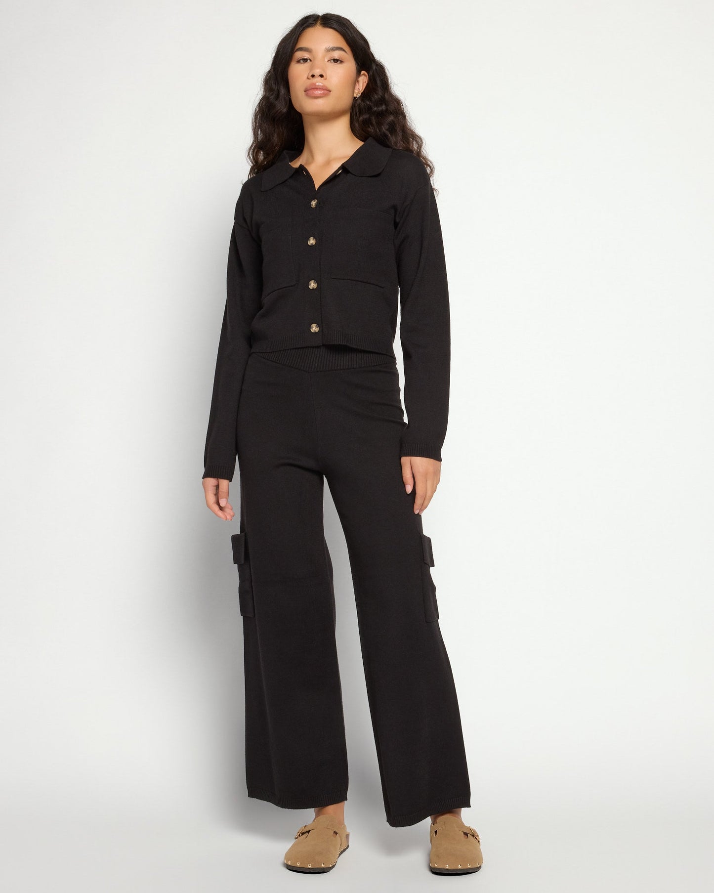 Sweater Knit Cargo Pant
