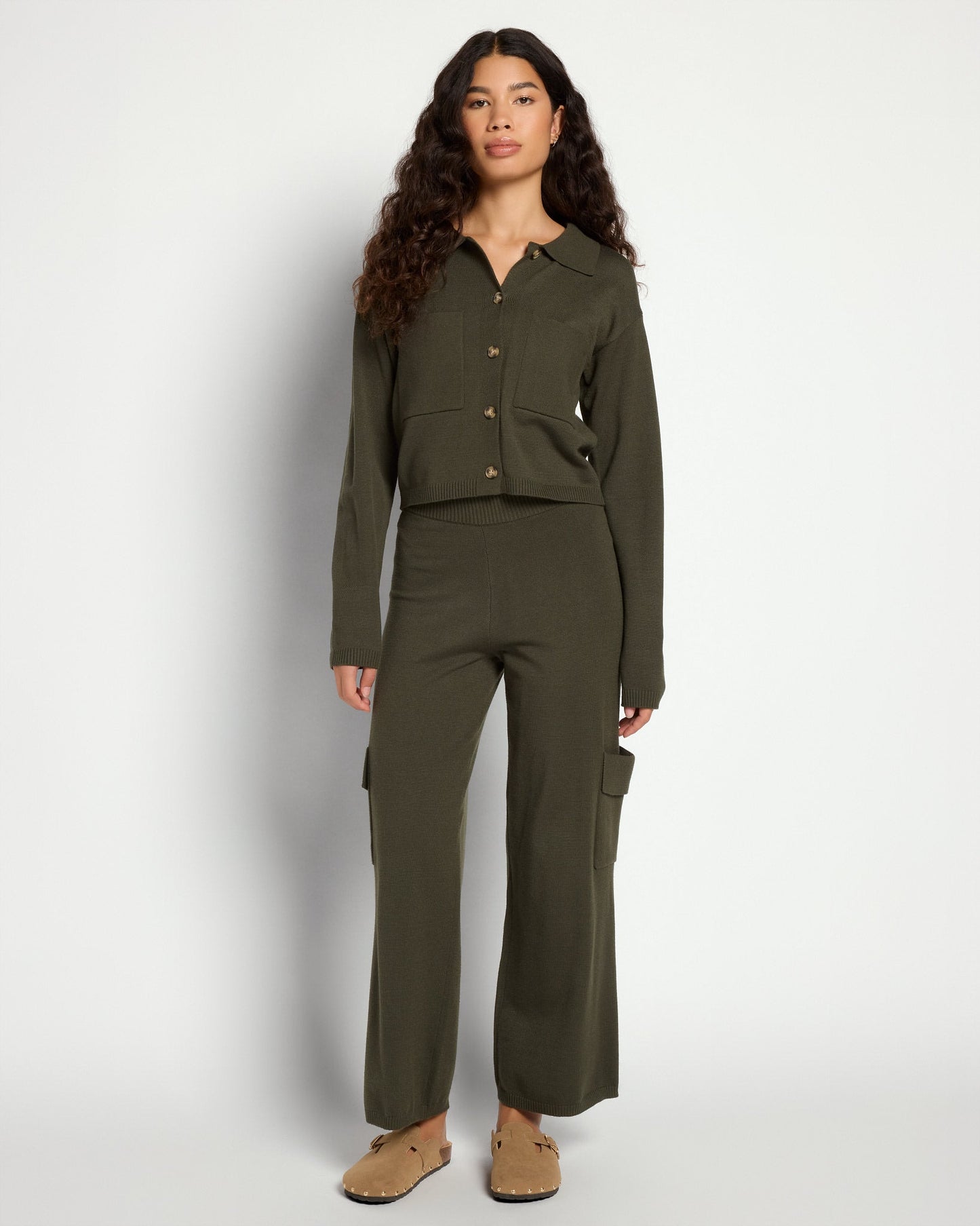 Sweater Knit Cargo Pant