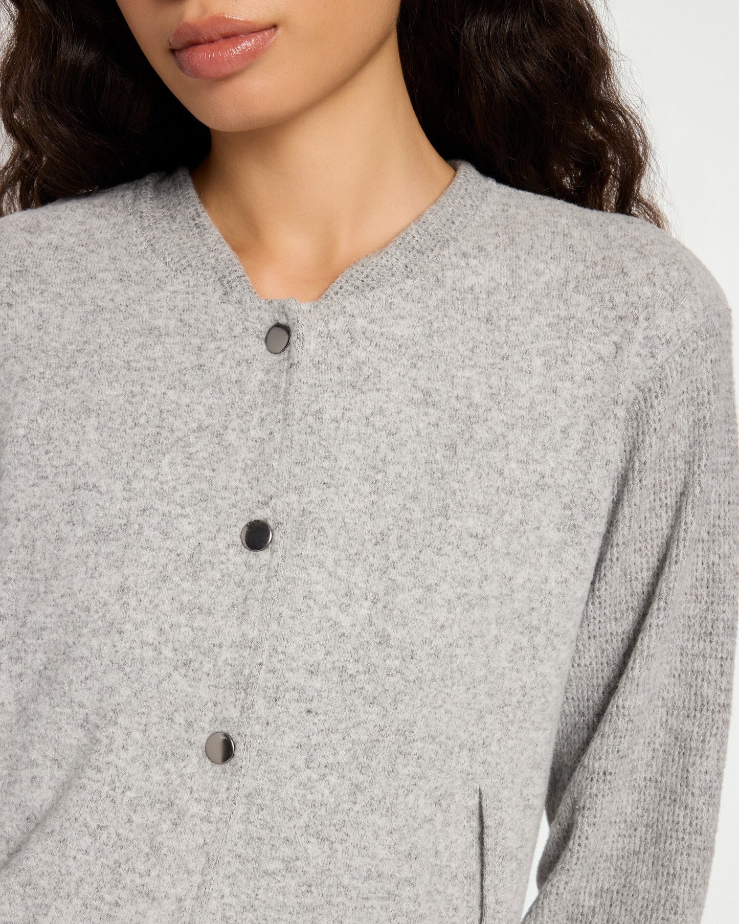 Brushed Knit Bomber Jacket