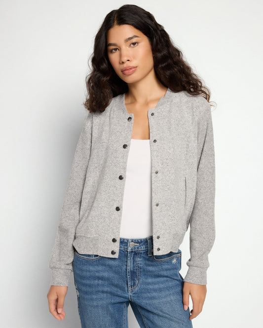 Brushed Knit Bomber Jacket