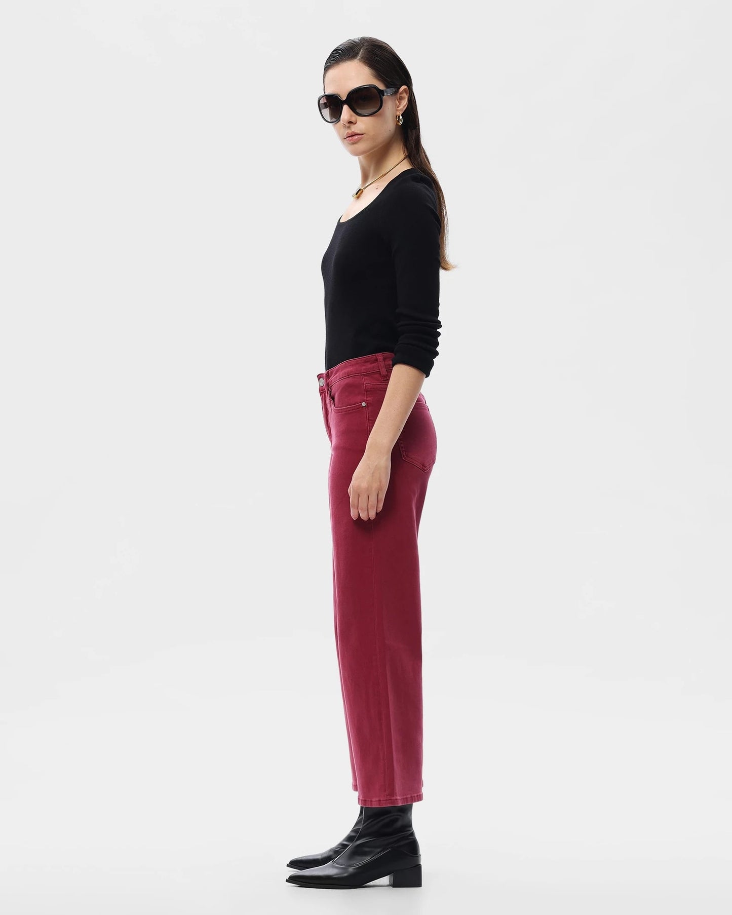 Mid Rise Straight Leg Jeans