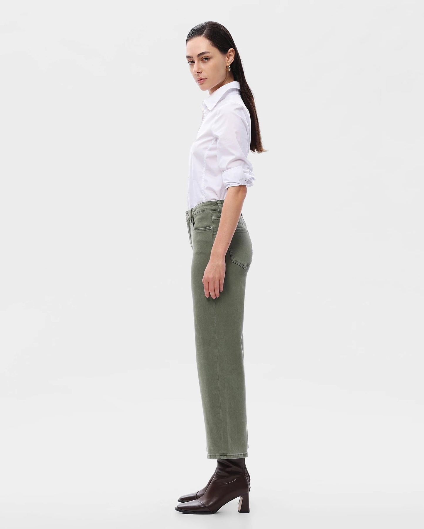 Mid Rise Straight Leg Jeans