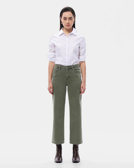 Mid Rise Straight Leg Jeans