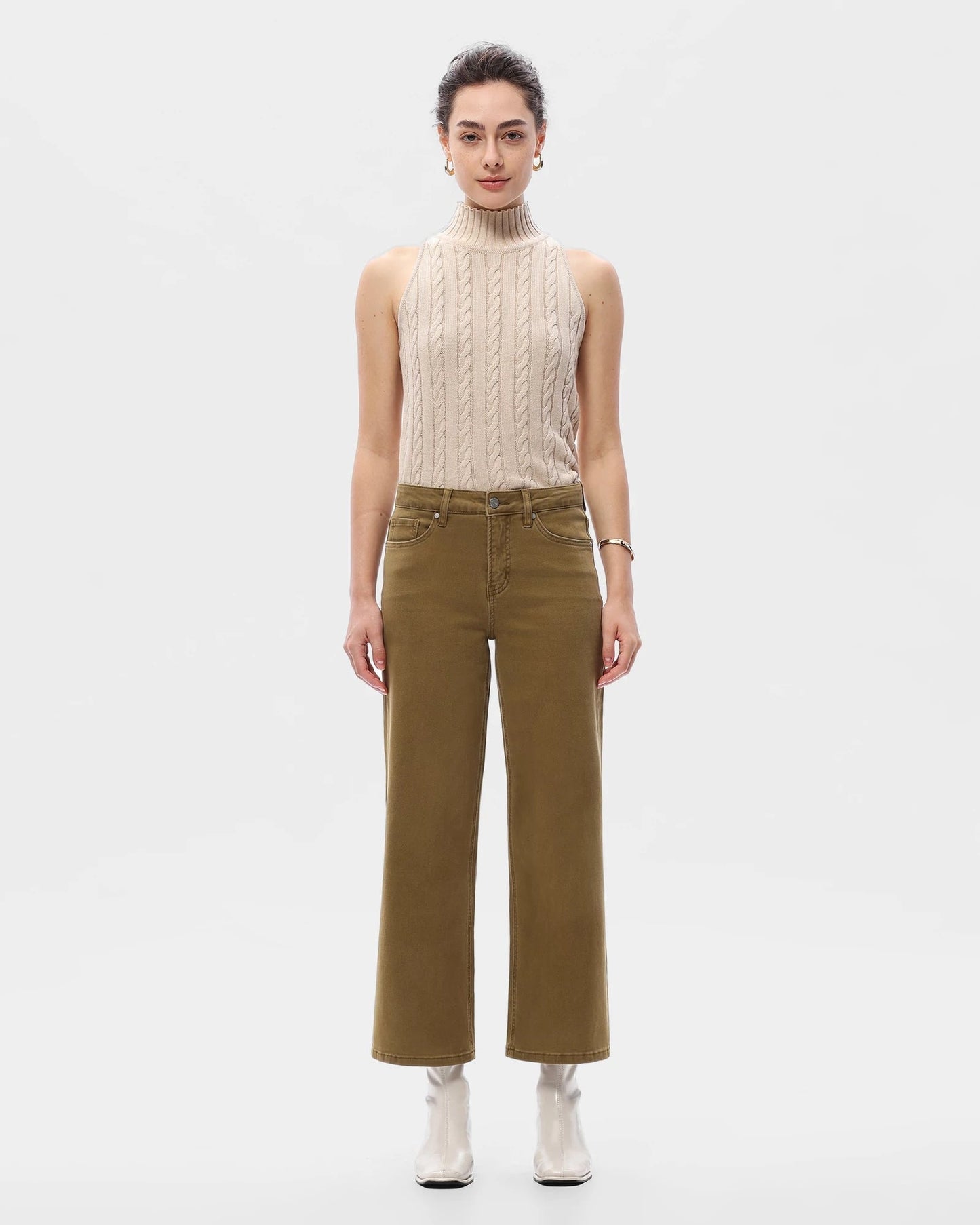 Mid Rise Straight Leg Jeans