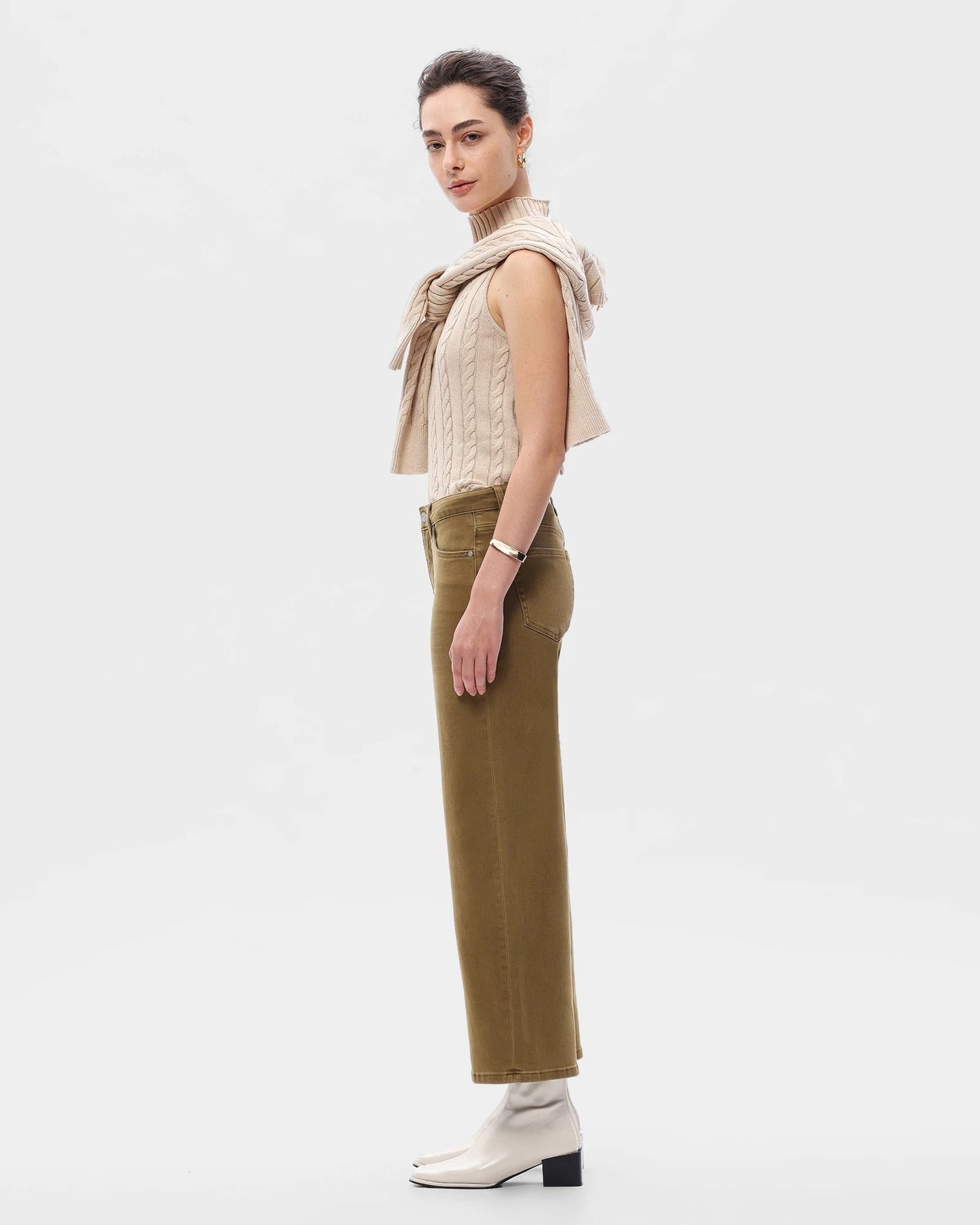 Mid Rise Straight Leg Jeans