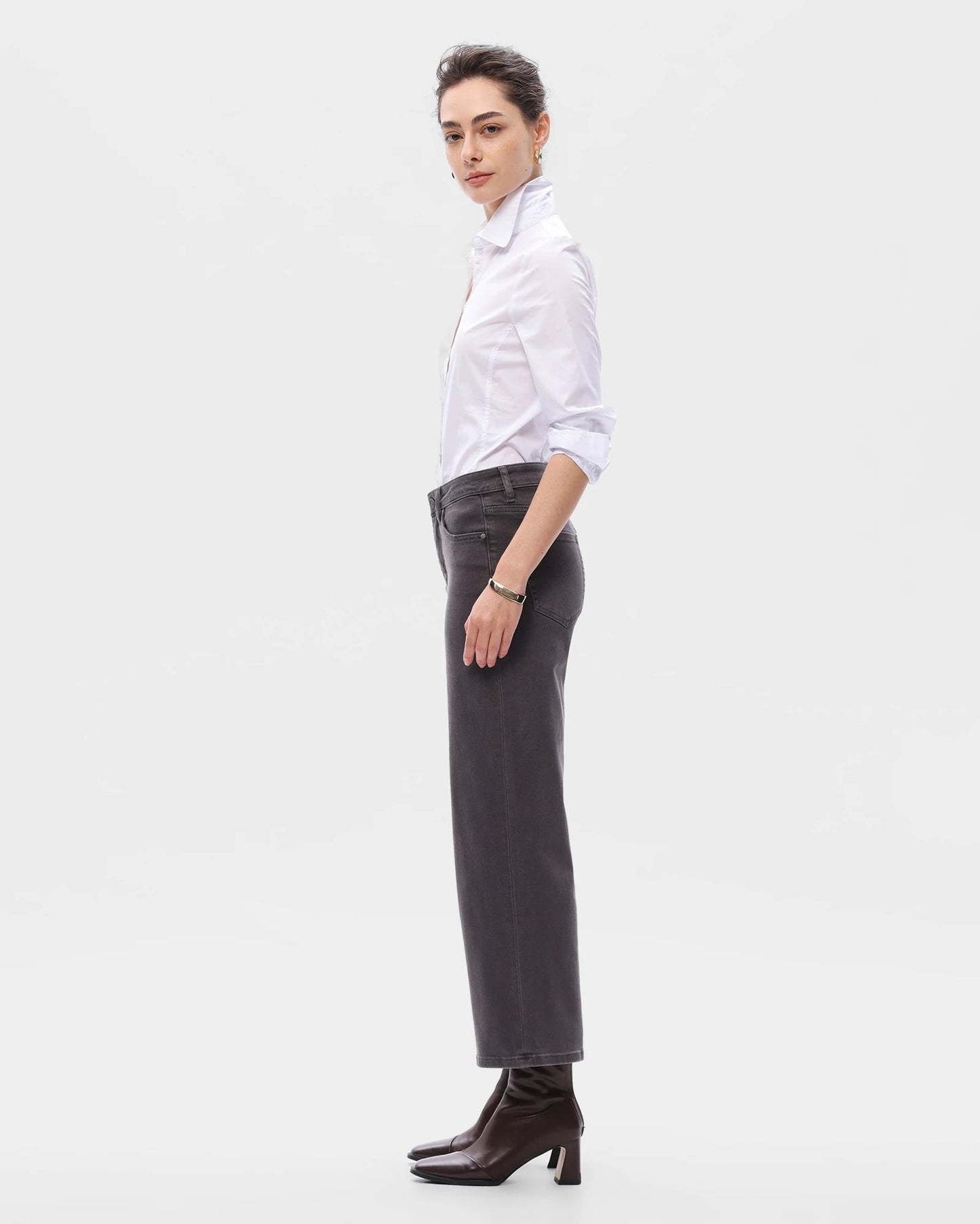 Mid Rise Straight Leg Jeans