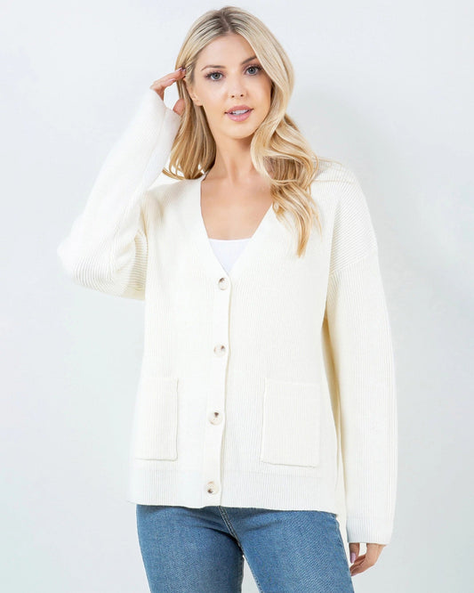 Button Up Pocket Cardigan