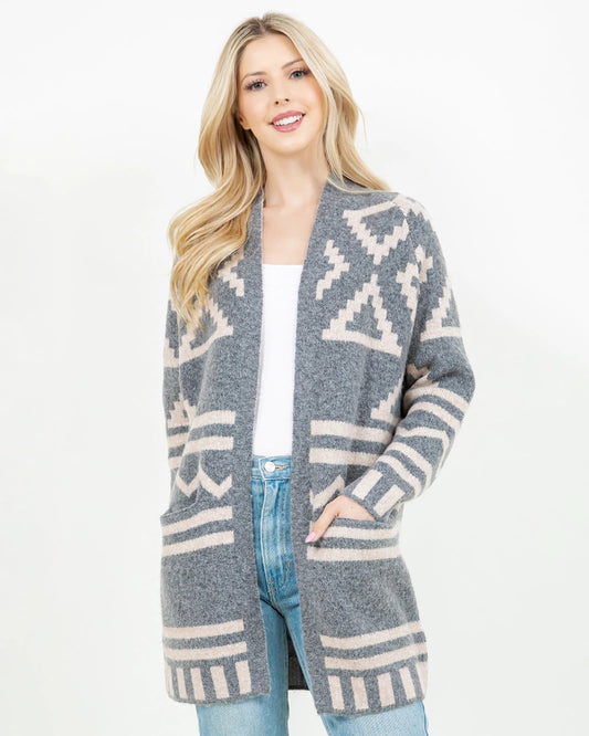 Southwest Pattern Long Cardigan